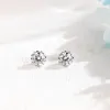 Solid Gold Round Cut Moissanite Earrings Studs sold by Causyou