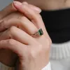 CausYou Solid Gold Lab Grown Emerald Engagement Ring Bezel Ring sold by Causyou