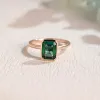 CausYou Solid Gold Lab Grown Emerald Engagement Ring Bezel Ring sold by Causyou