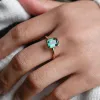 CausYou Solid Gold Lab Grown Emerald Engagement Ring Bezel Ring sold by Causyou