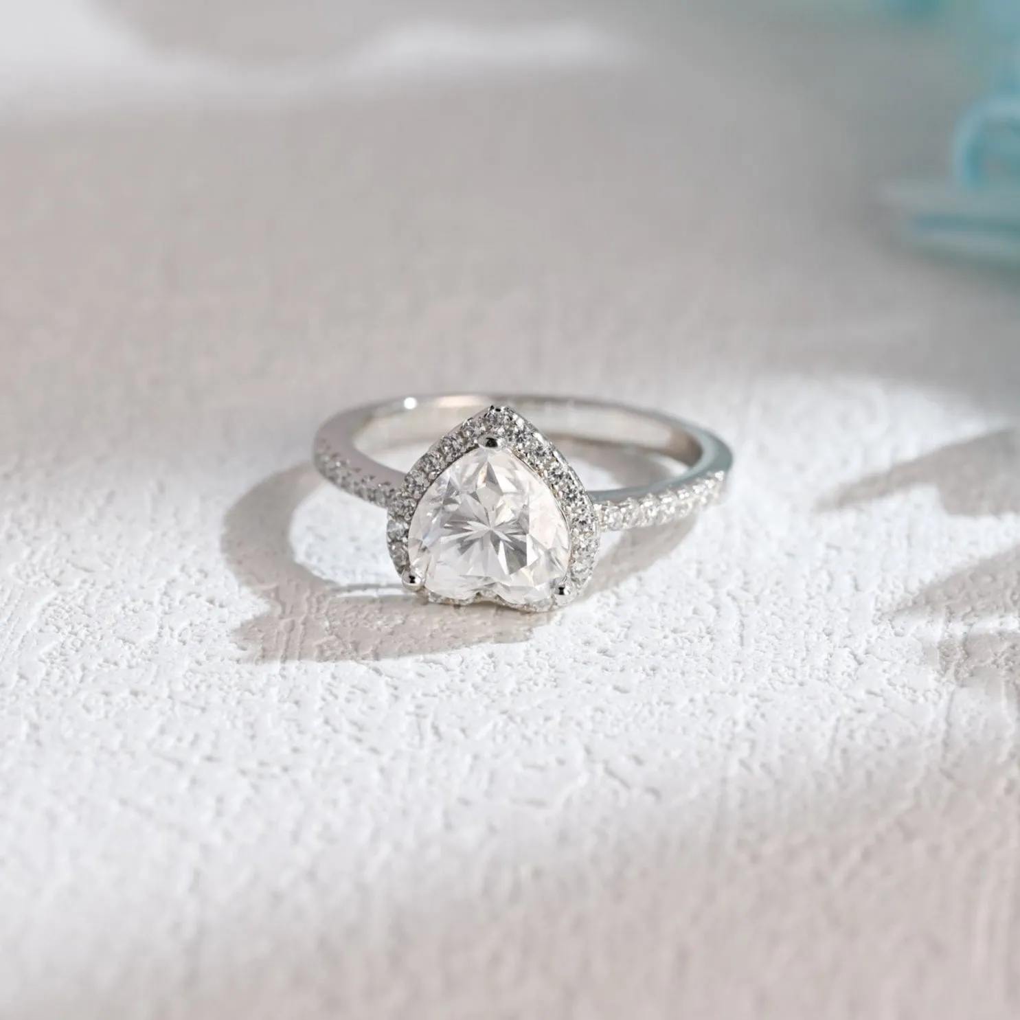 Solid Gold Heart Cut Moissanite Engagement Ring sold by Causyou