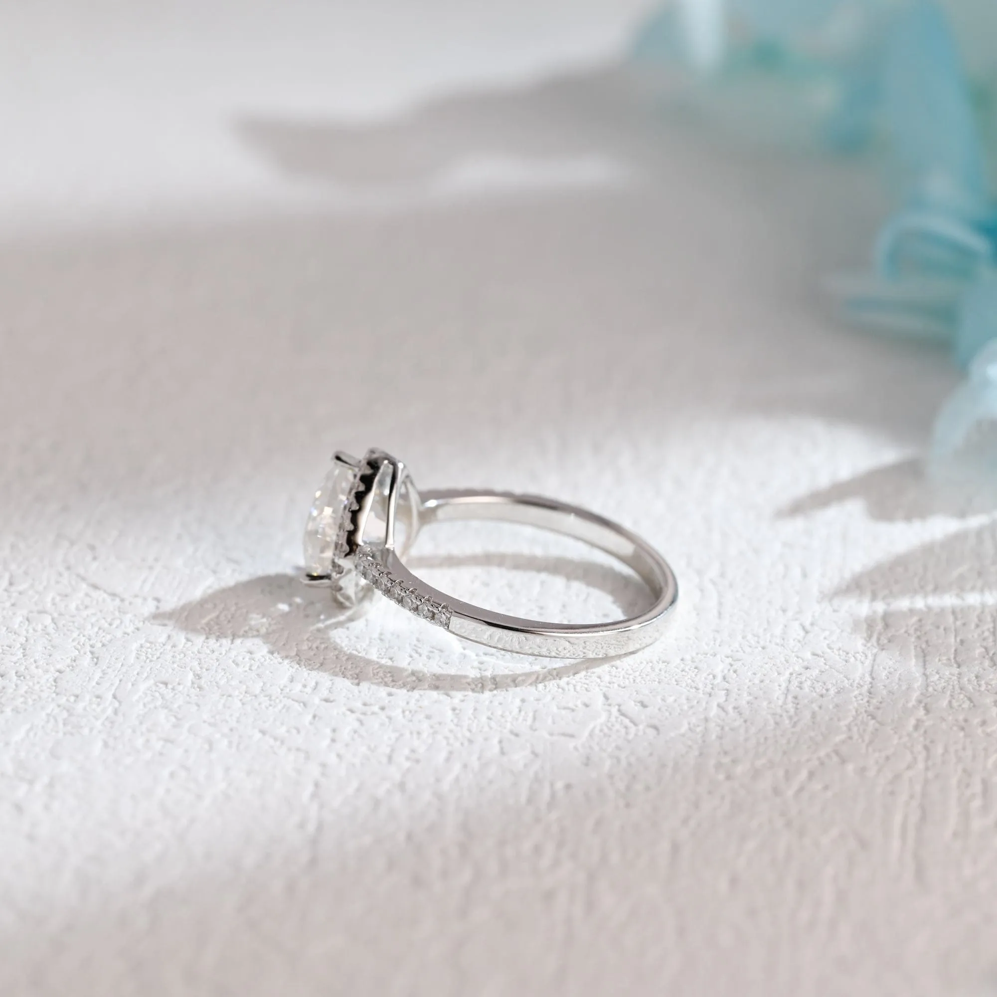 Solid Gold Heart Cut Moissanite Engagement Ring sold by Causyou product image thumbnail 5