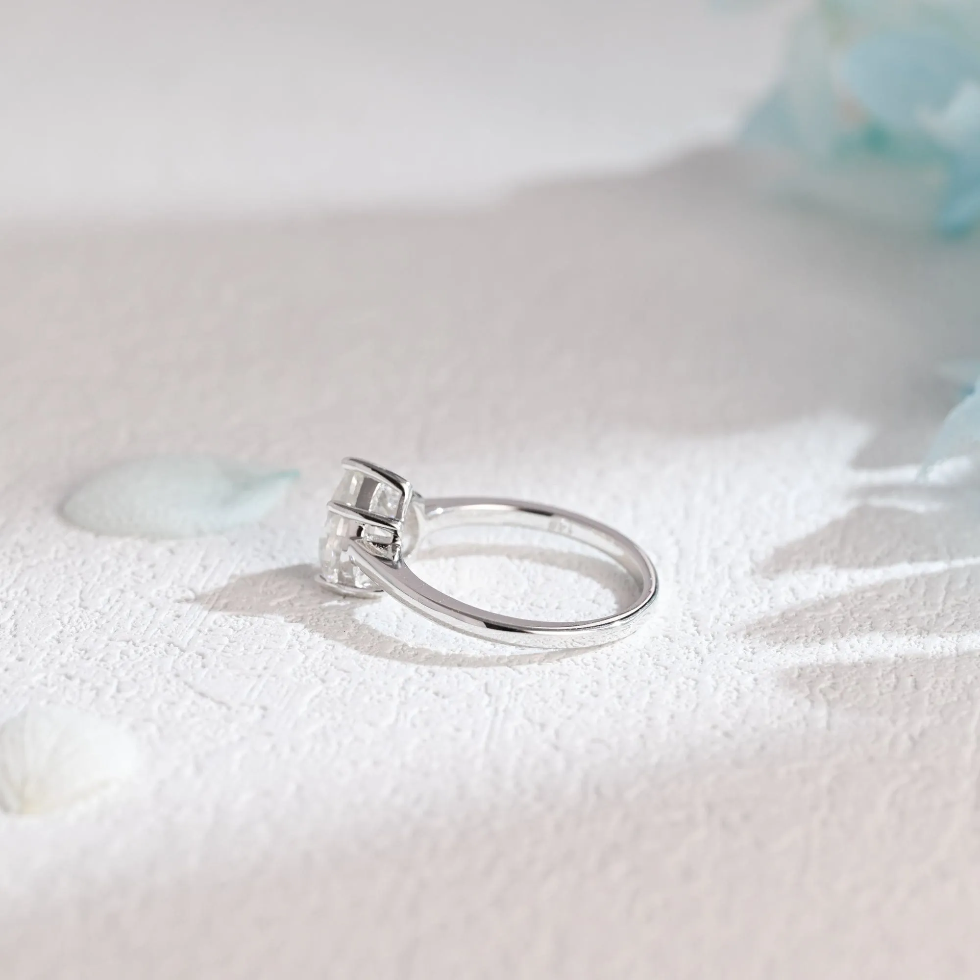 Solid Gold Solitaire Heart Cut Moissanite Engagement Ring sold by Causyou product image thumbnail 5