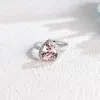 Solid Gold Hidden Halo Heart Cut Light Pink Moissanite Engagement Ring sold by Causyou
