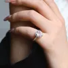 Solid Gold Hidden Halo Heart Cut Light Pink Moissanite Engagement Ring sold by Causyou