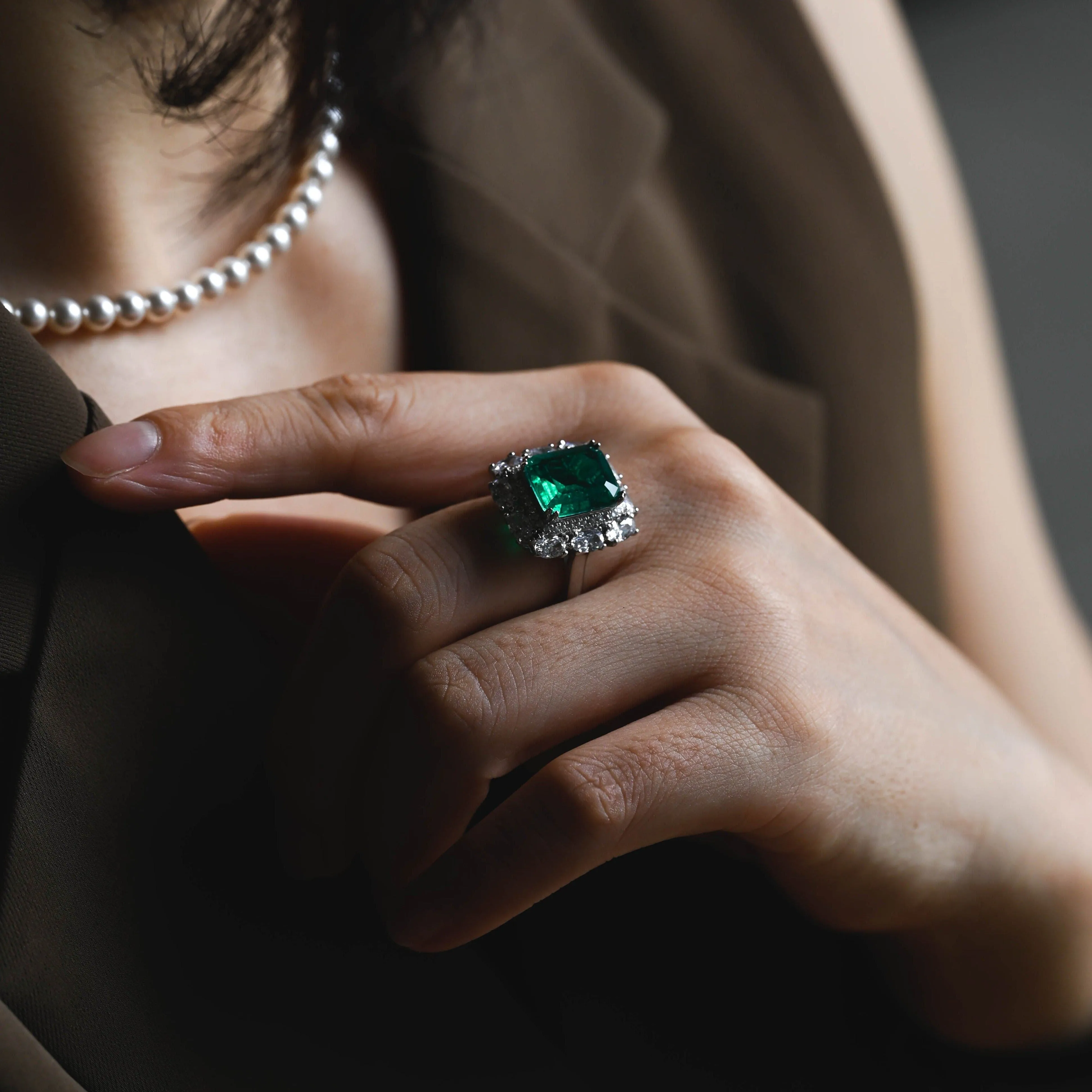 Solid Gold Lab Grown Emerald Engagement Ring, Promise Ring, Proposal Ring sold by Causyou product image thumbnail 5