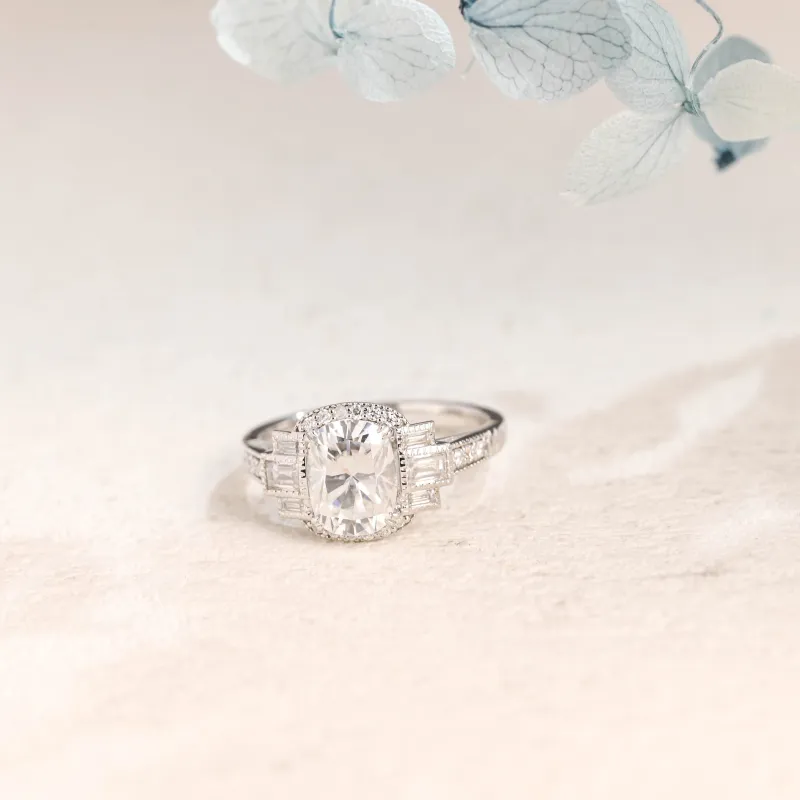 Solid Gold Oval Cut Moissanite Engagement Ring sold by Causyou