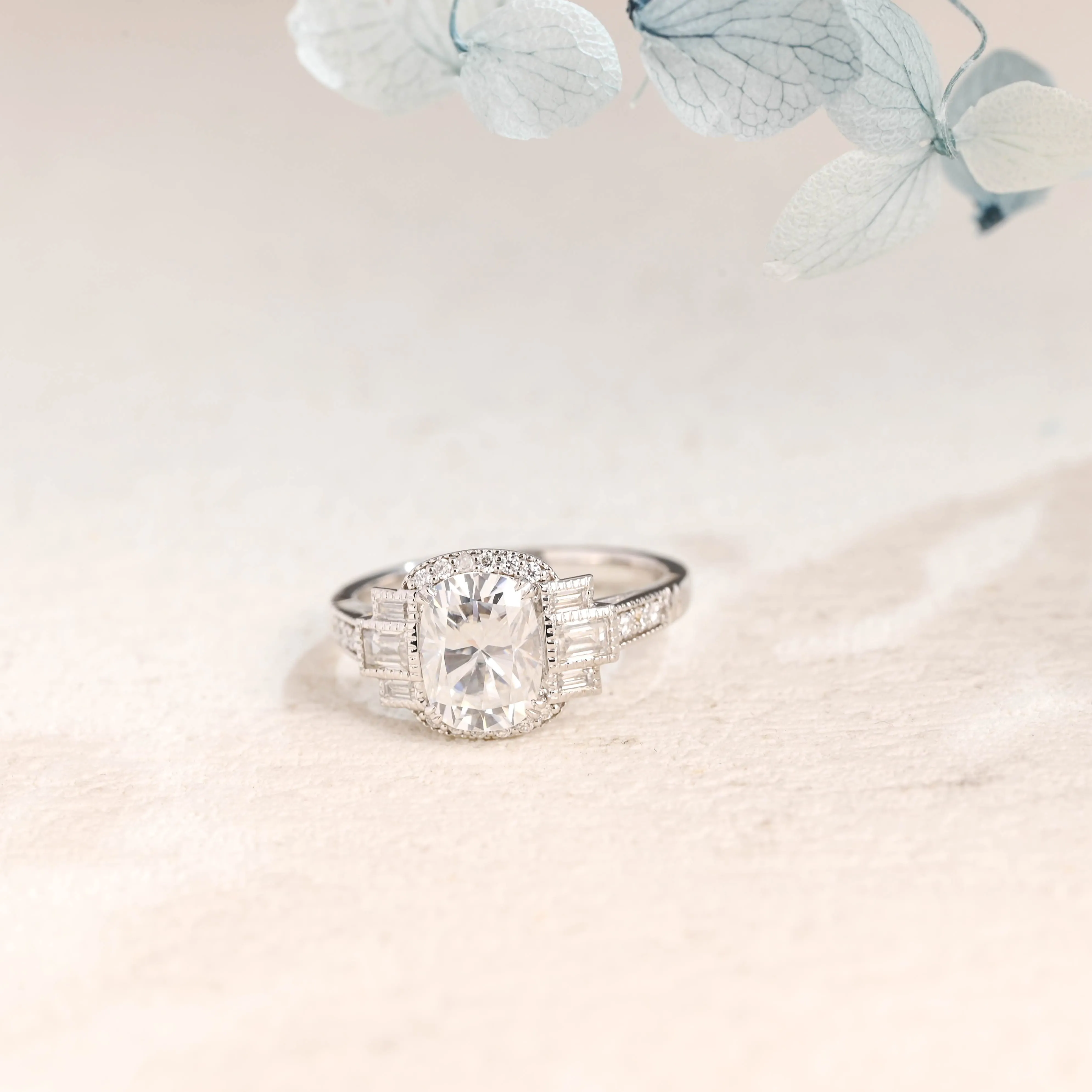 Solid Gold Oval Cut Moissanite Engagement Ring sold by Causyou