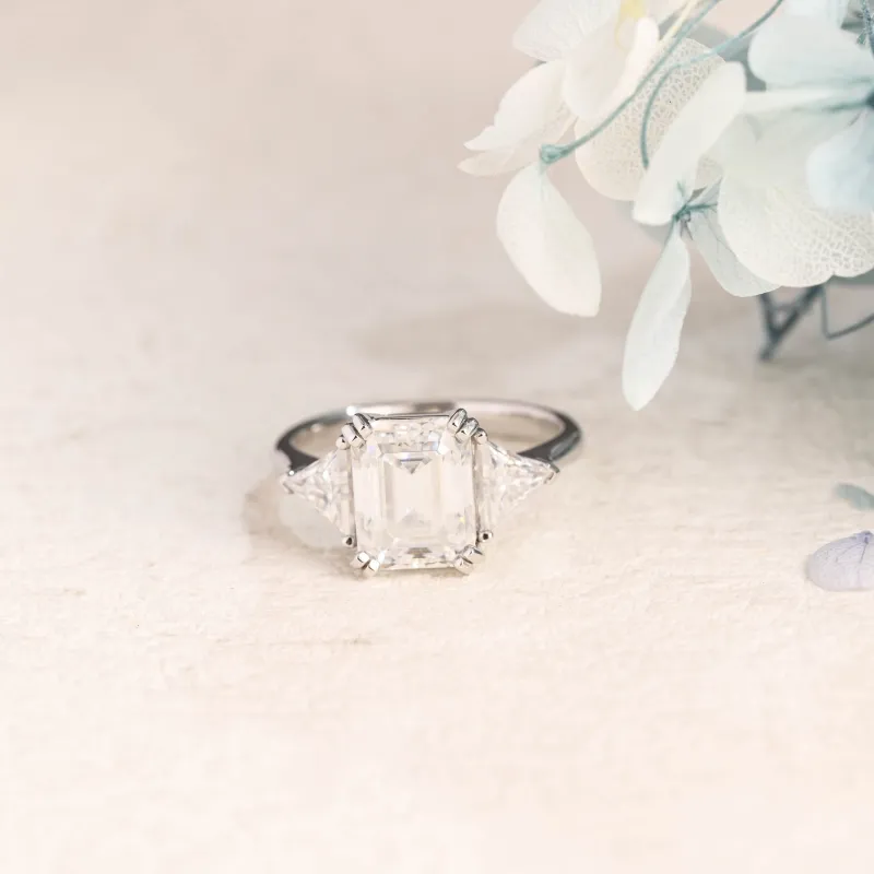 Emerald Cut Moissanite Engagement Ring sold by Causyou