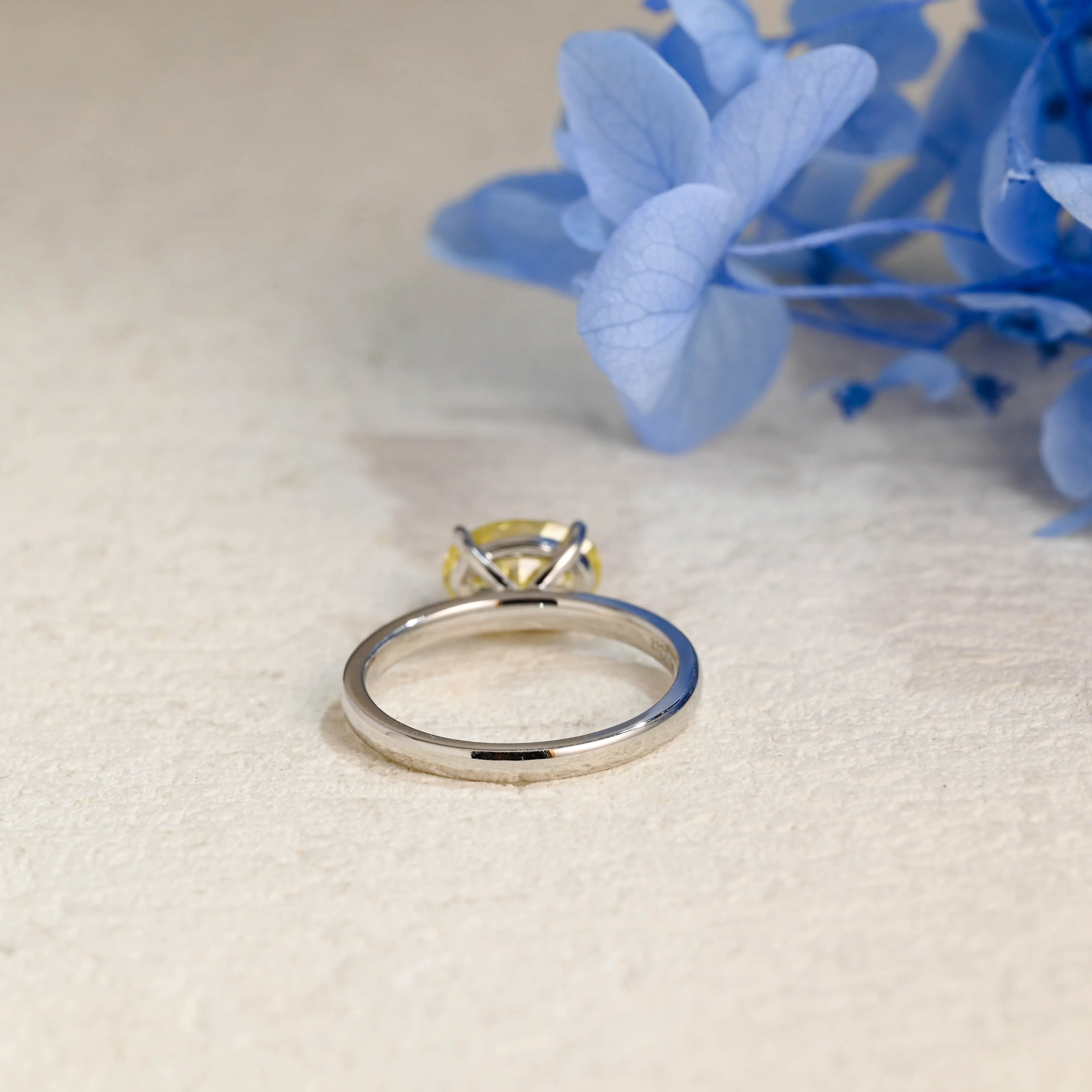Solid Gold Solitaire Oval Cut Yellow Sapphire Engagement Ring sold by Causyou product image thumbnail 5