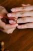 Solid Gold Toi et Moi Emerald Cut Moissanite & Pink Sapphire Engagement Ring sold by Causyou