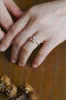 Solid Gold Toi et Moi Ring, Pear Lab Grown Sapphire & Emerald Moissanite Engagament Ring sold by Causyou