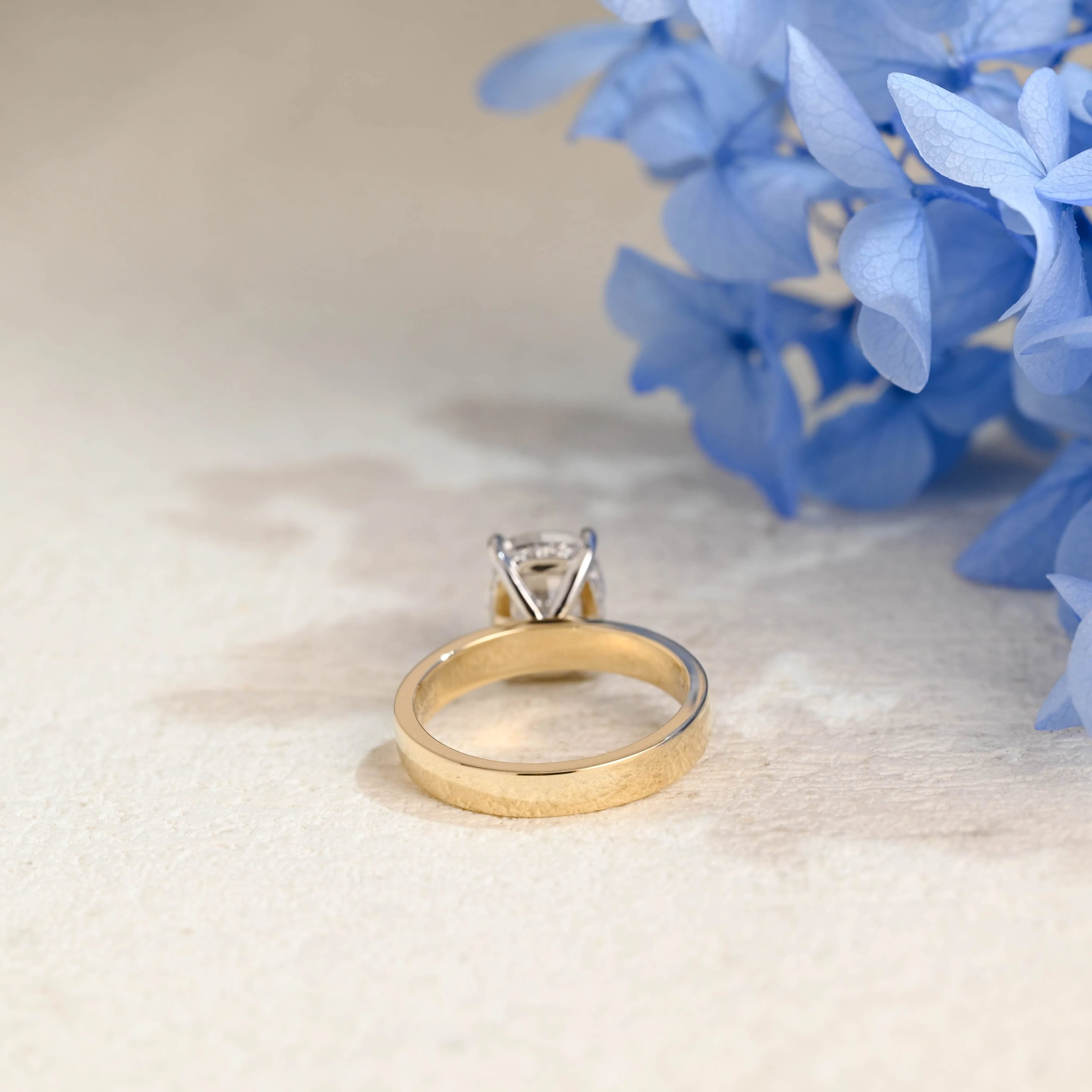 Solid Gold 3mm Width Hidden Halo Elongated Cushion Cut Moissanite Engagement Ring sold by Causyou product image thumbnail 5