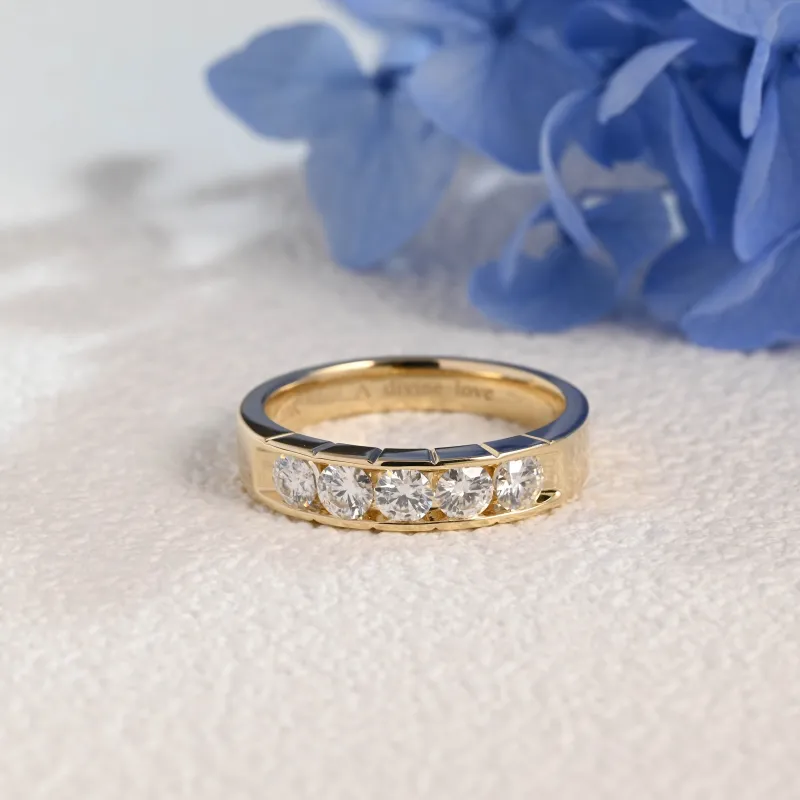Solid Gold Round Cut Moissanite Wedding Ring sold by Causyou