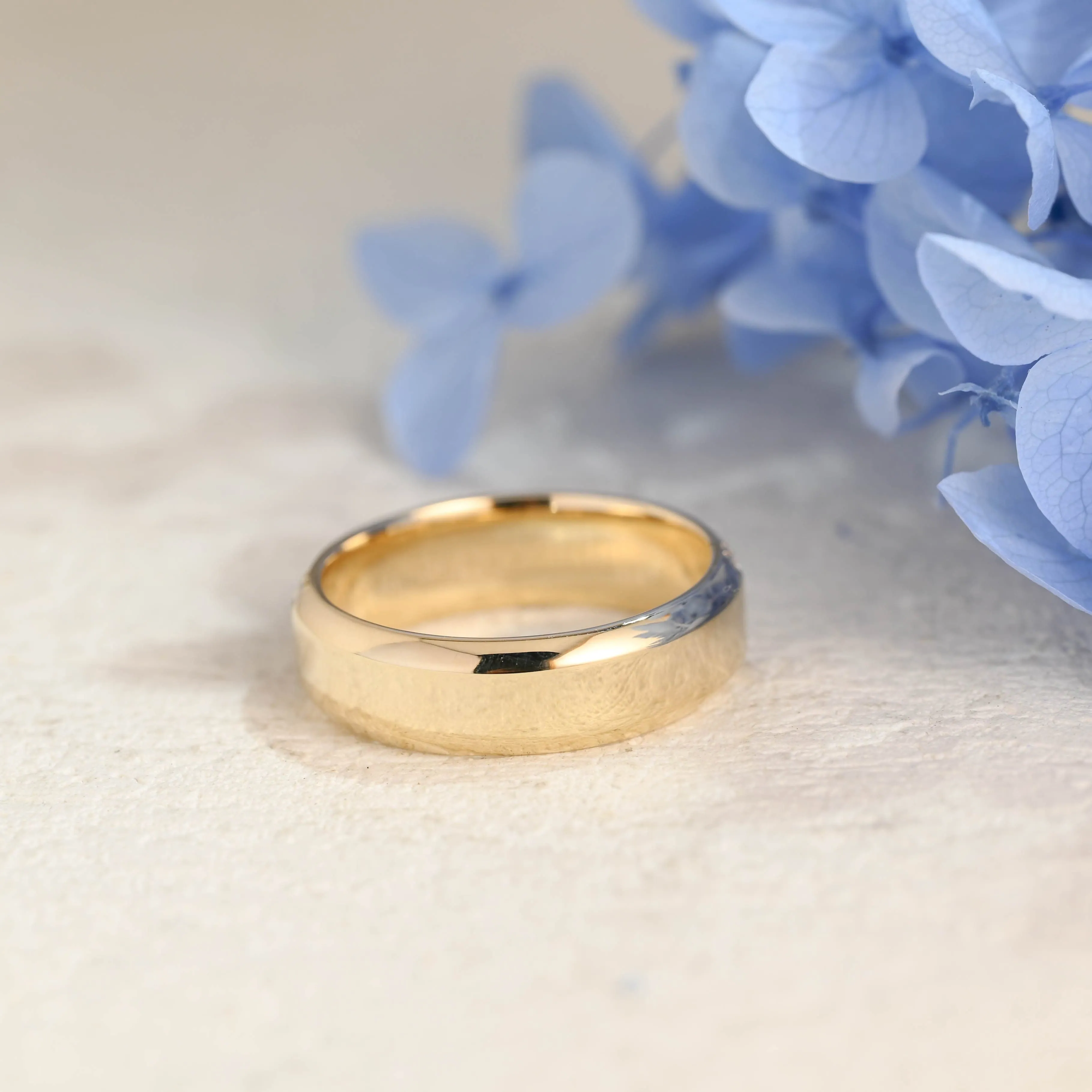 Solid Gold 6mm Satin-Finish Round Cut Moissanite Wedding Band for Men sold by Causyou product image thumbnail 5