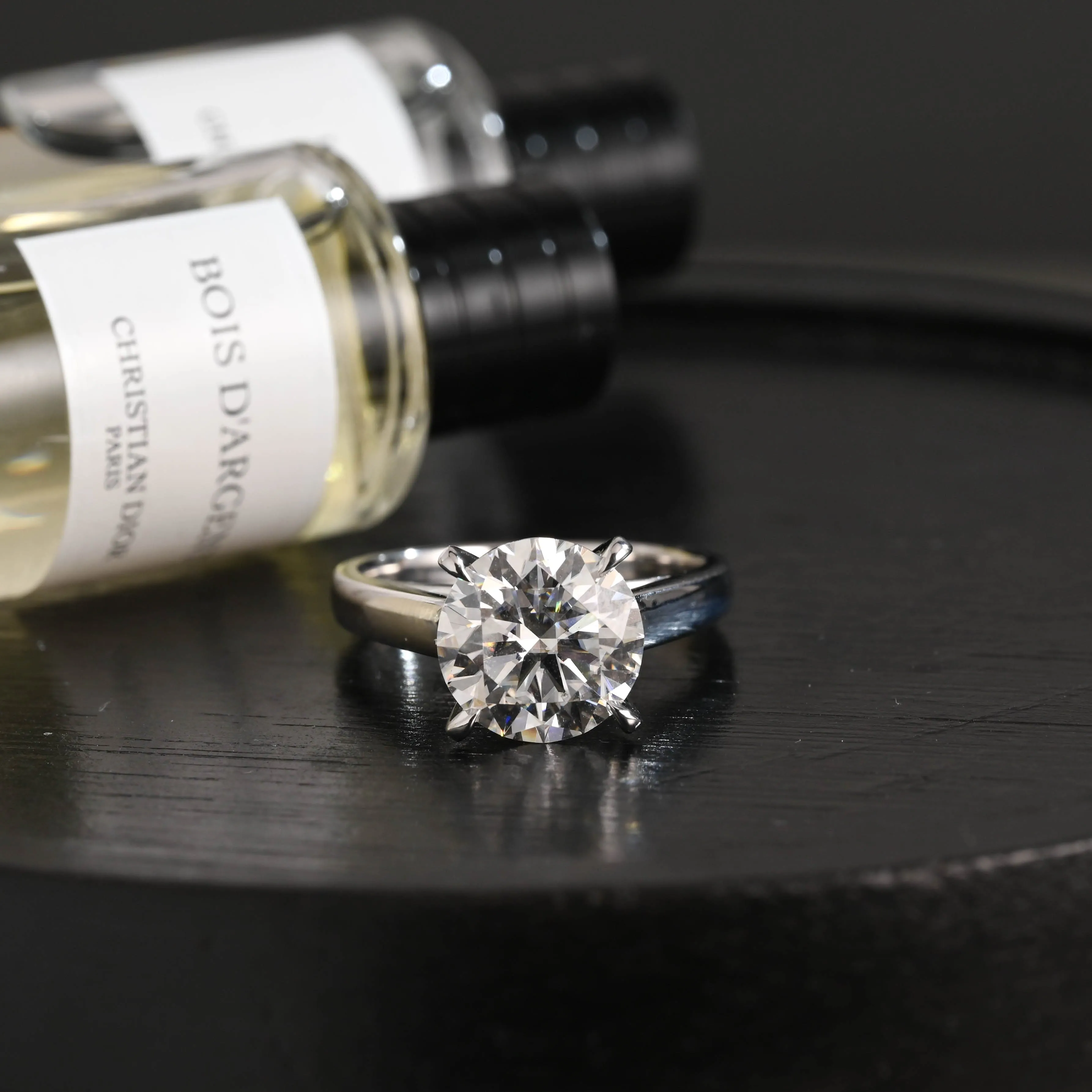 Solid Gold D/VS1 High Setting Round Cut Lab Grown Diamond Engagement Ring sold by Causyou product image thumbnail 5