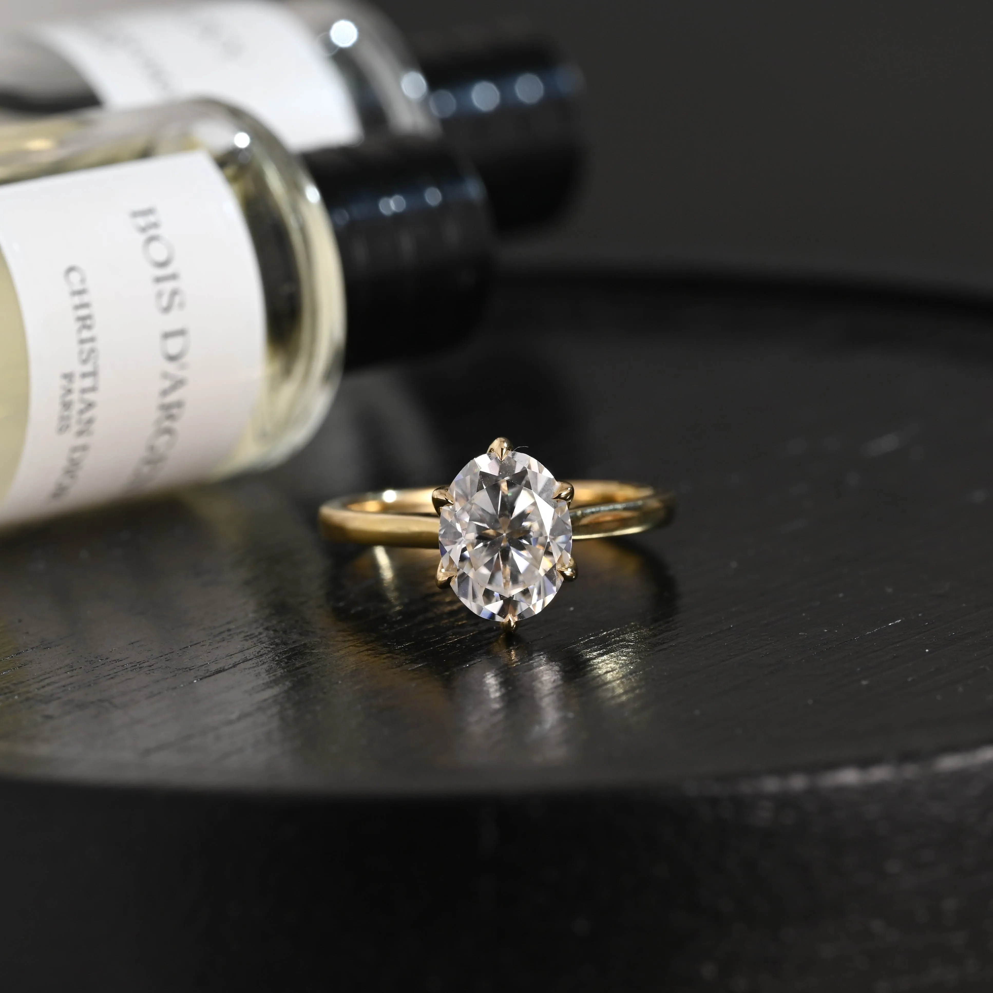 Solid Gold D/VS1 Cathedral Tulip Setting Oval Cut Lab Grown Diamond Engagement Ring sold by Causyou product image thumbnail 5