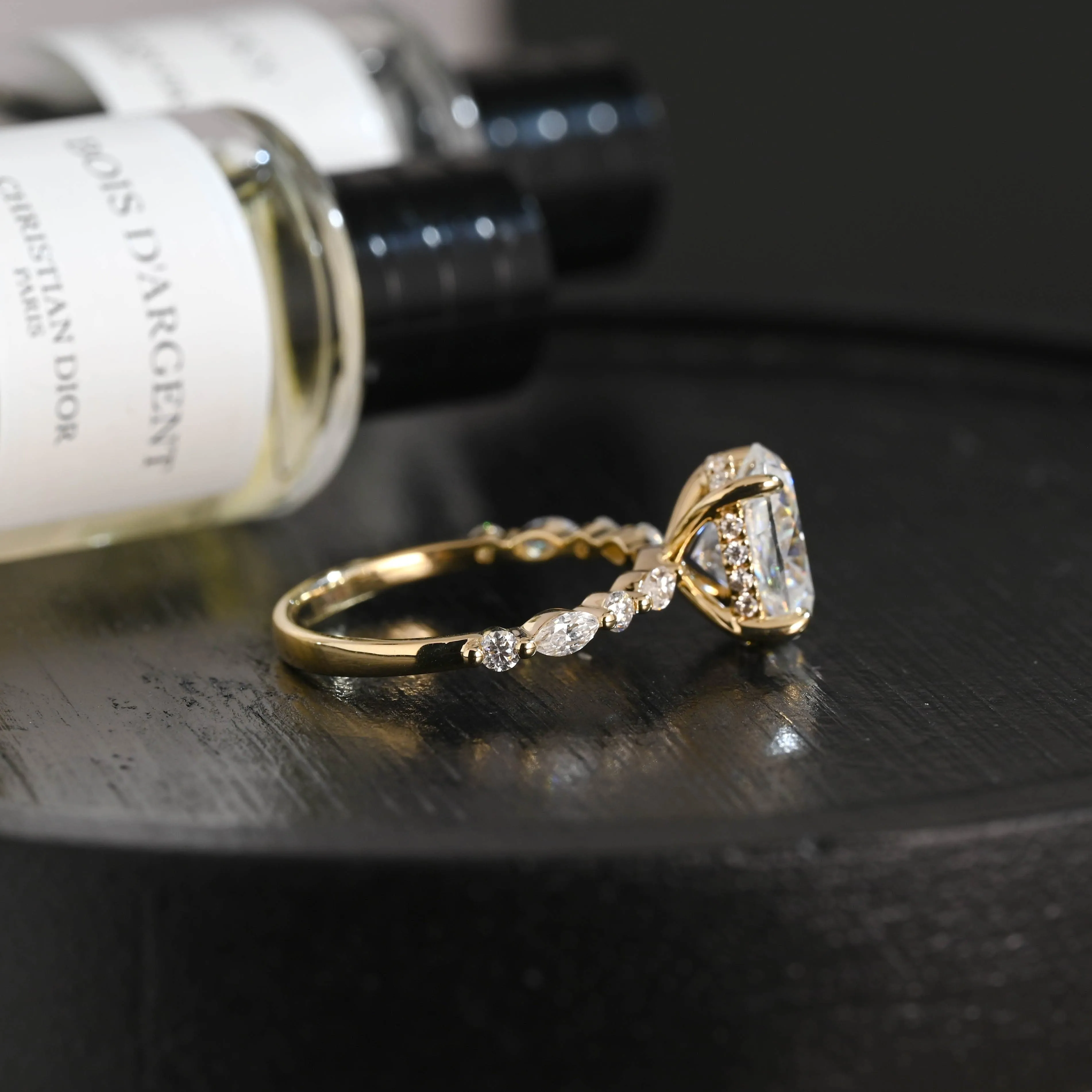 Solid Gold D/VS1 Hidden Halo Oval Lab Grown Diamond Engagement Ring sold by Causyou product image thumbnail 5