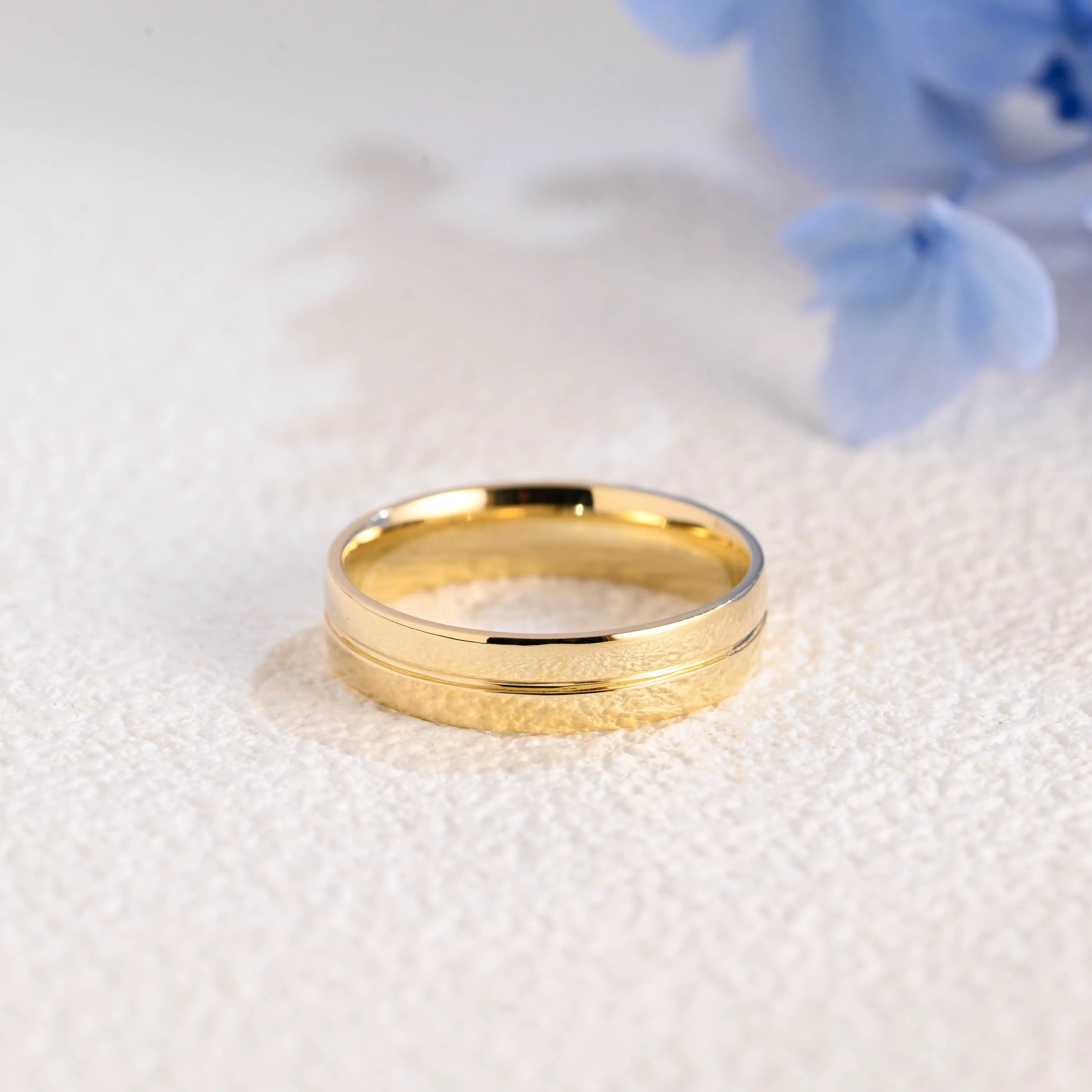 Solid Gold 5mm Comfort Fit Polish Wedding Band sold by Causyou