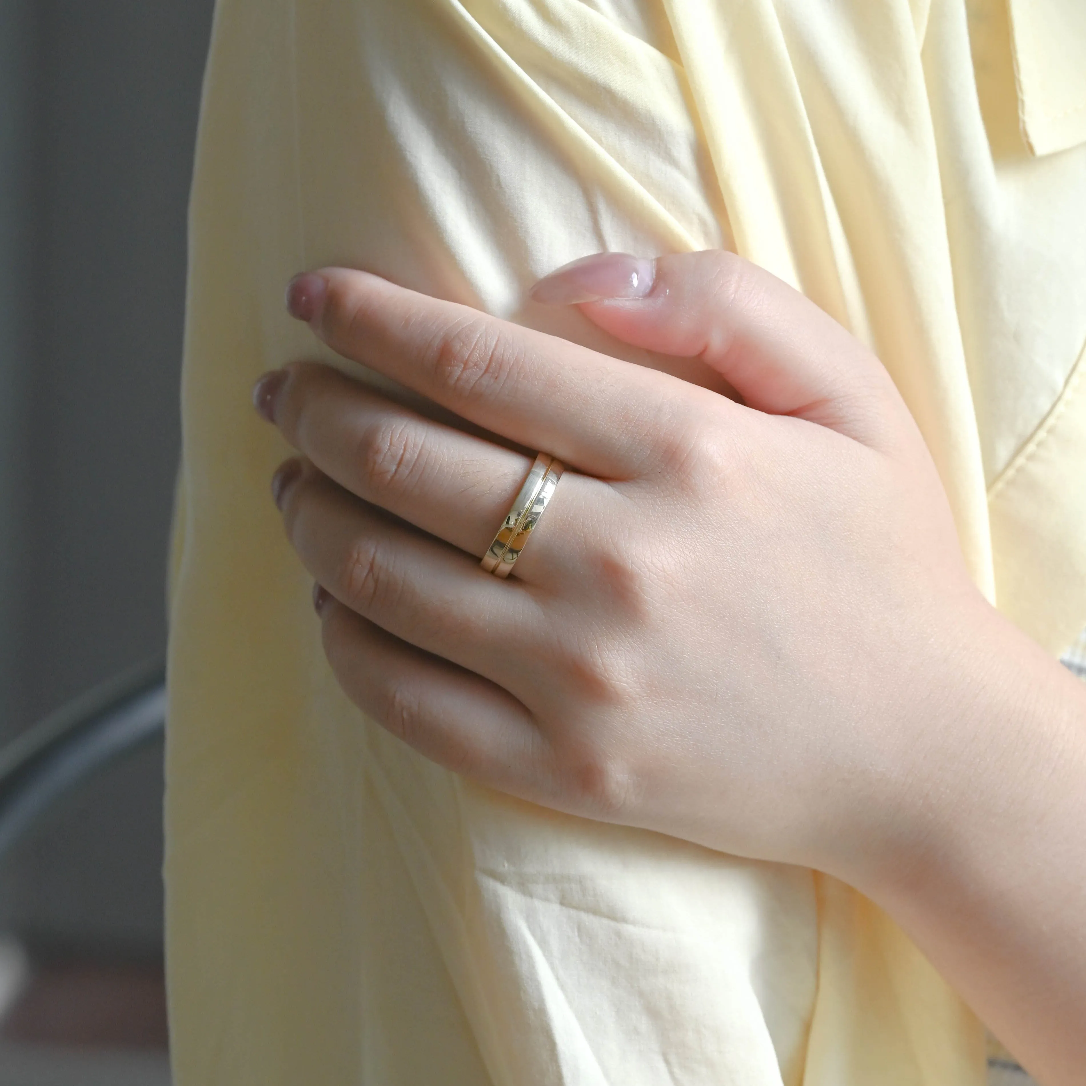 Solid Gold 5mm Comfort Fit Polish Wedding Band sold by Causyou product image thumbnail 3