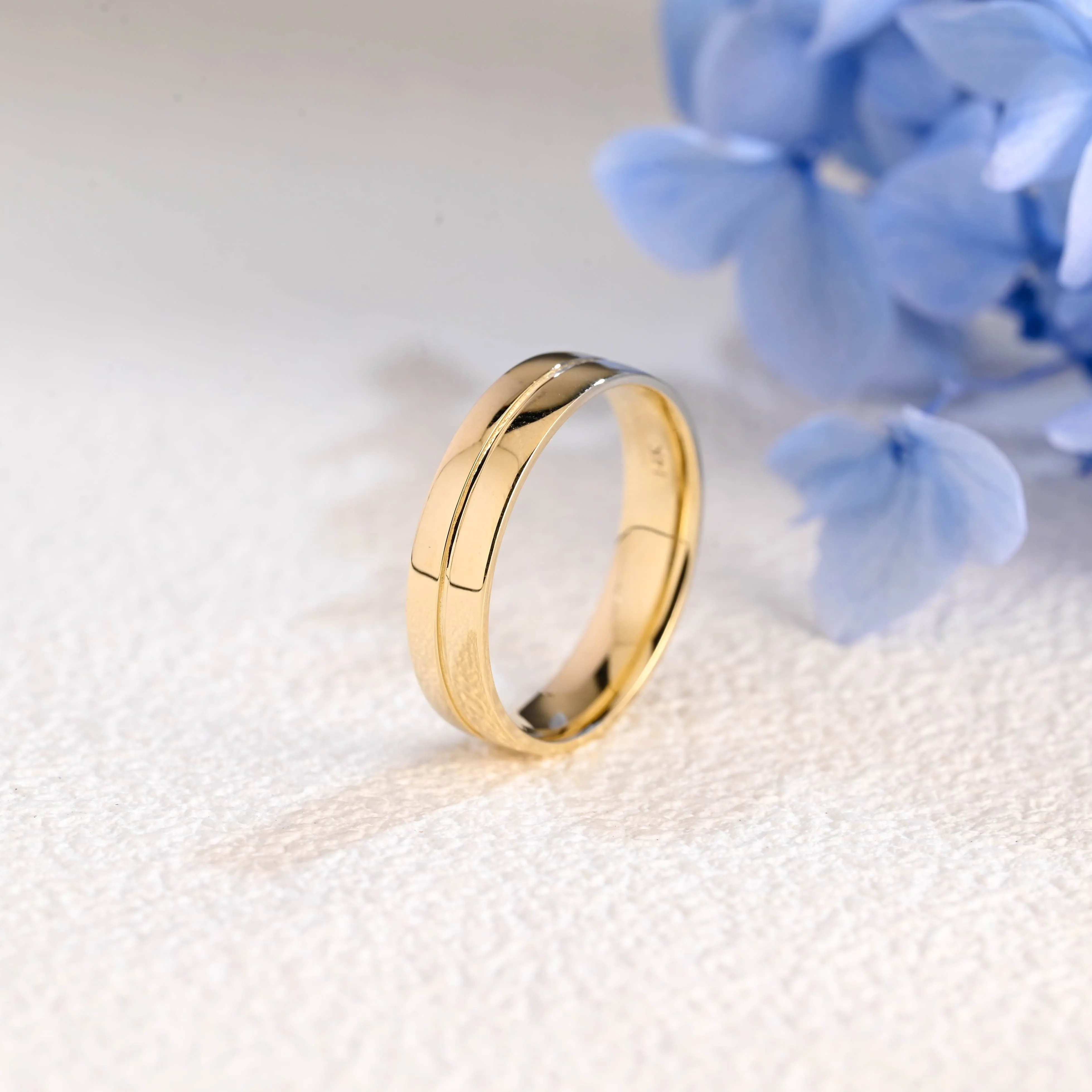 Solid Gold 5mm Comfort Fit Polish Wedding Band sold by Causyou product image thumbnail 5