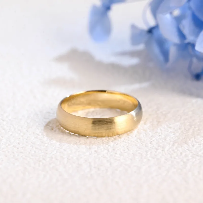 Solid Gold 5mm Satin Finish Plain Band Unisex Cigar Ring sold by Causyou