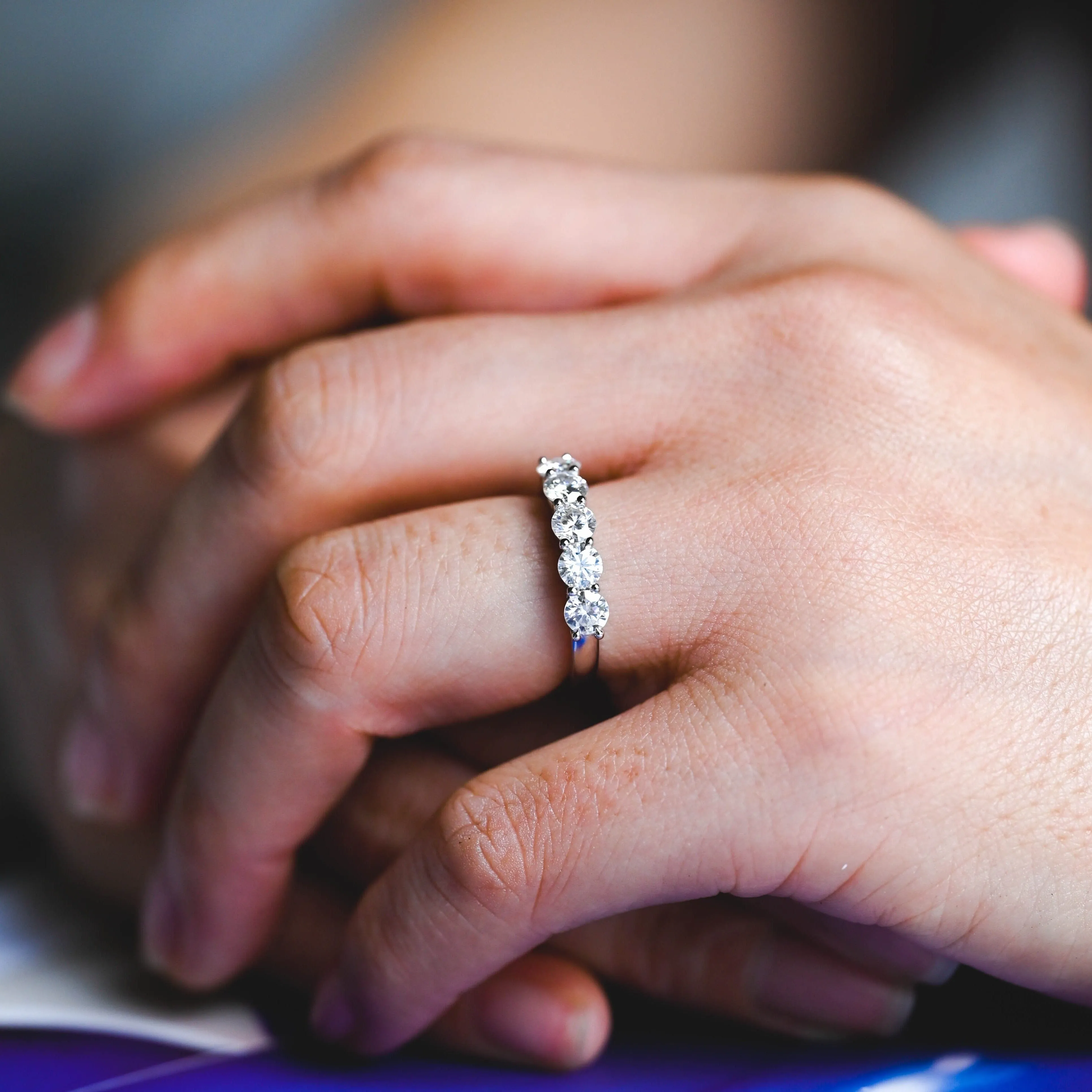 3mm Solid Gold Round Cut Moissanite Wedding Band, Wedding Ring sold by Causyou product image thumbnail 3