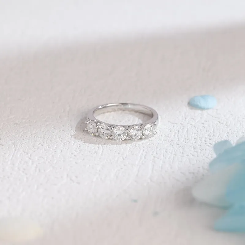 3mm Solid Gold Round Cut Moissanite Wedding Band, Wedding Ring sold by Causyou