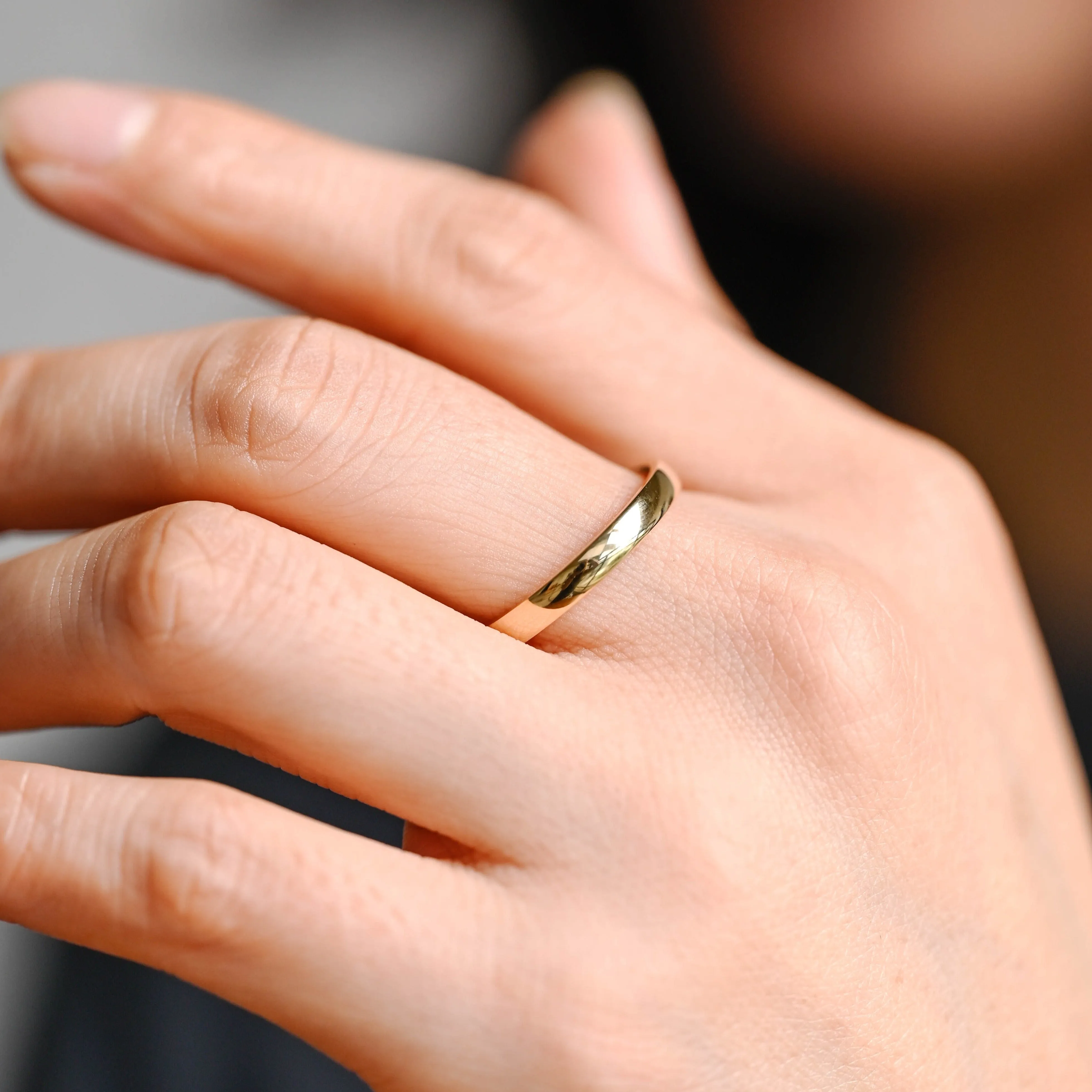 Solid Gold 3mm Plain Wedding Band sold by Causyou product image thumbnail 3