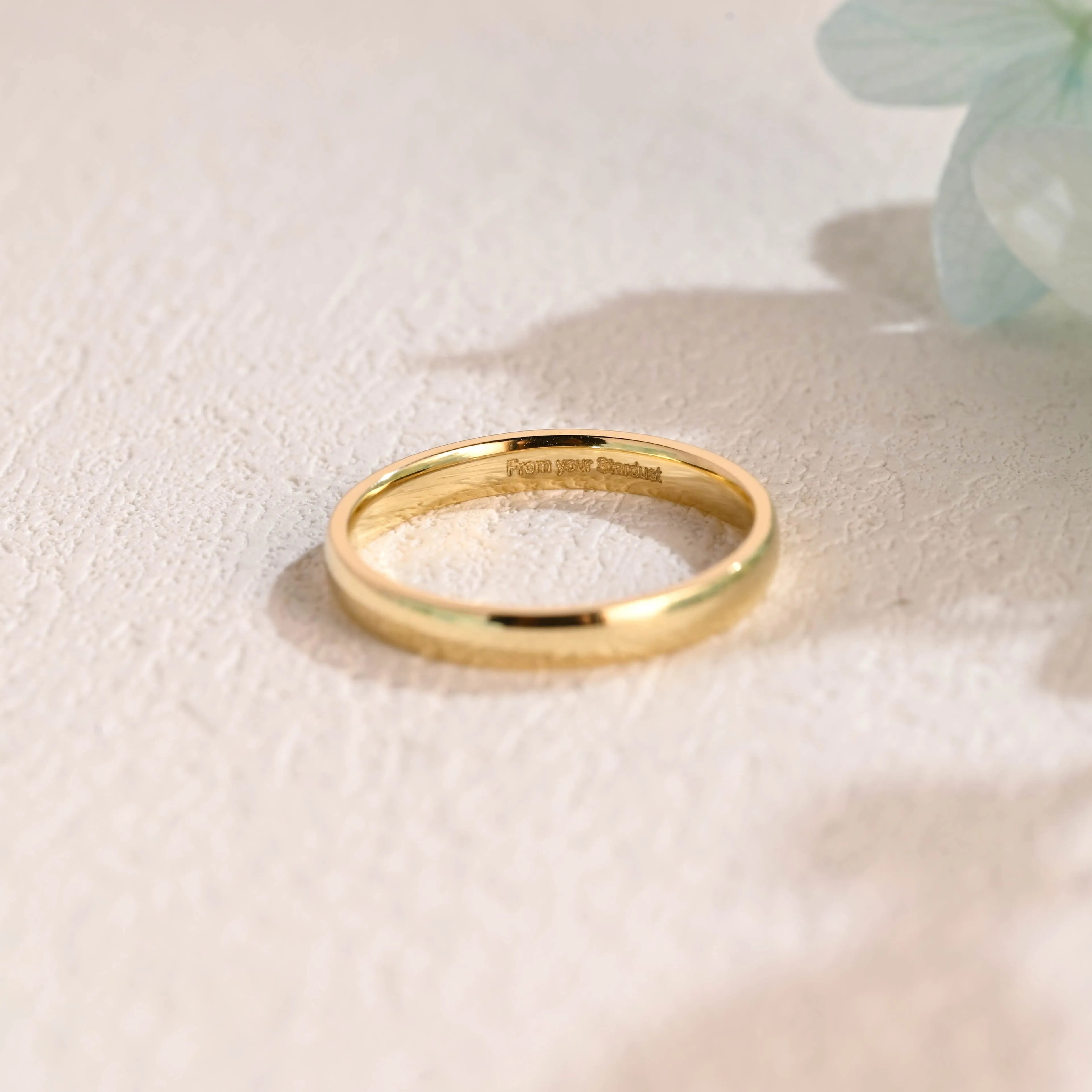 Solid Gold 3mm Plain Wedding Band sold by Causyou product image thumbnail 5