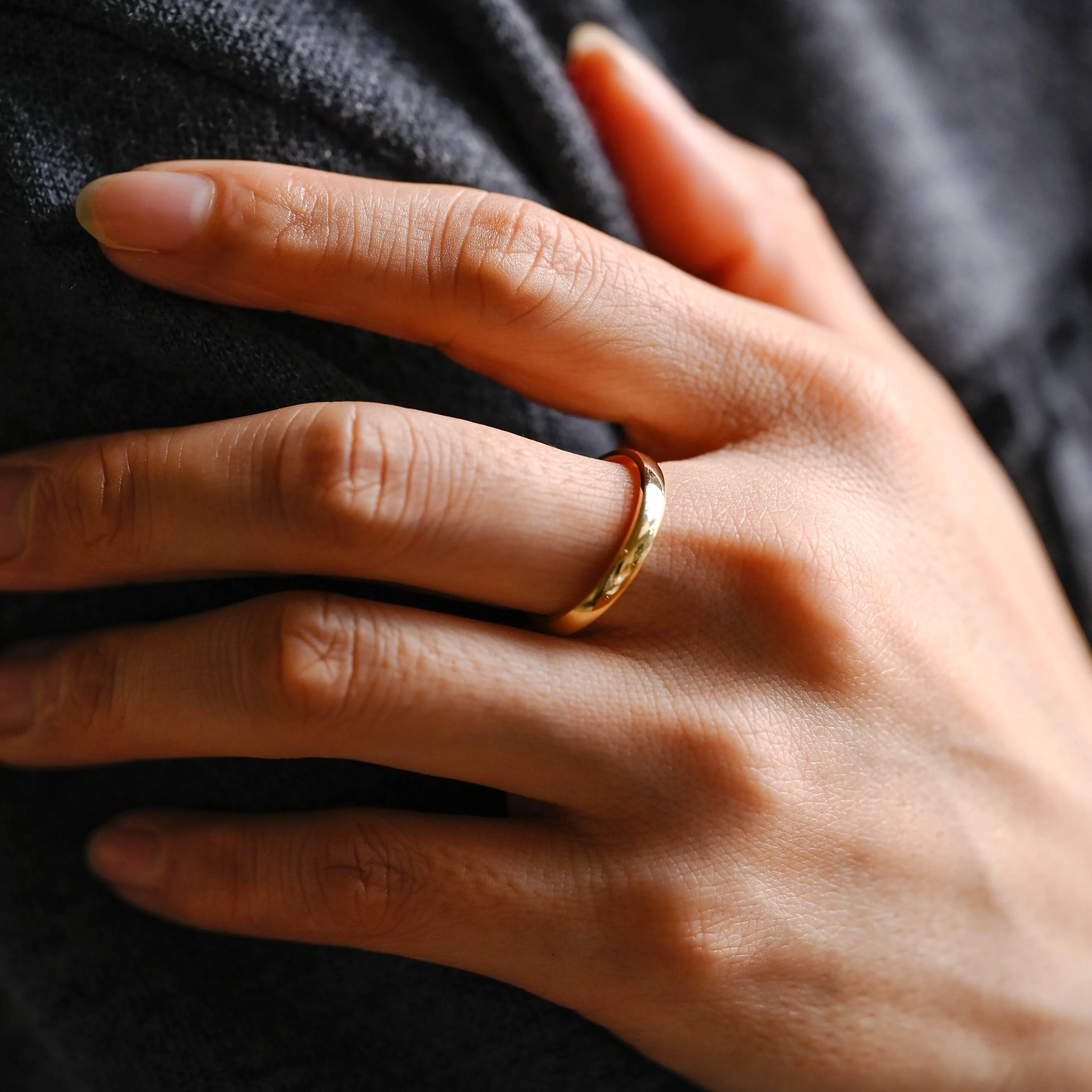 Solid Gold 3mm Plain Wedding Band sold by Causyou product image thumbnail 4