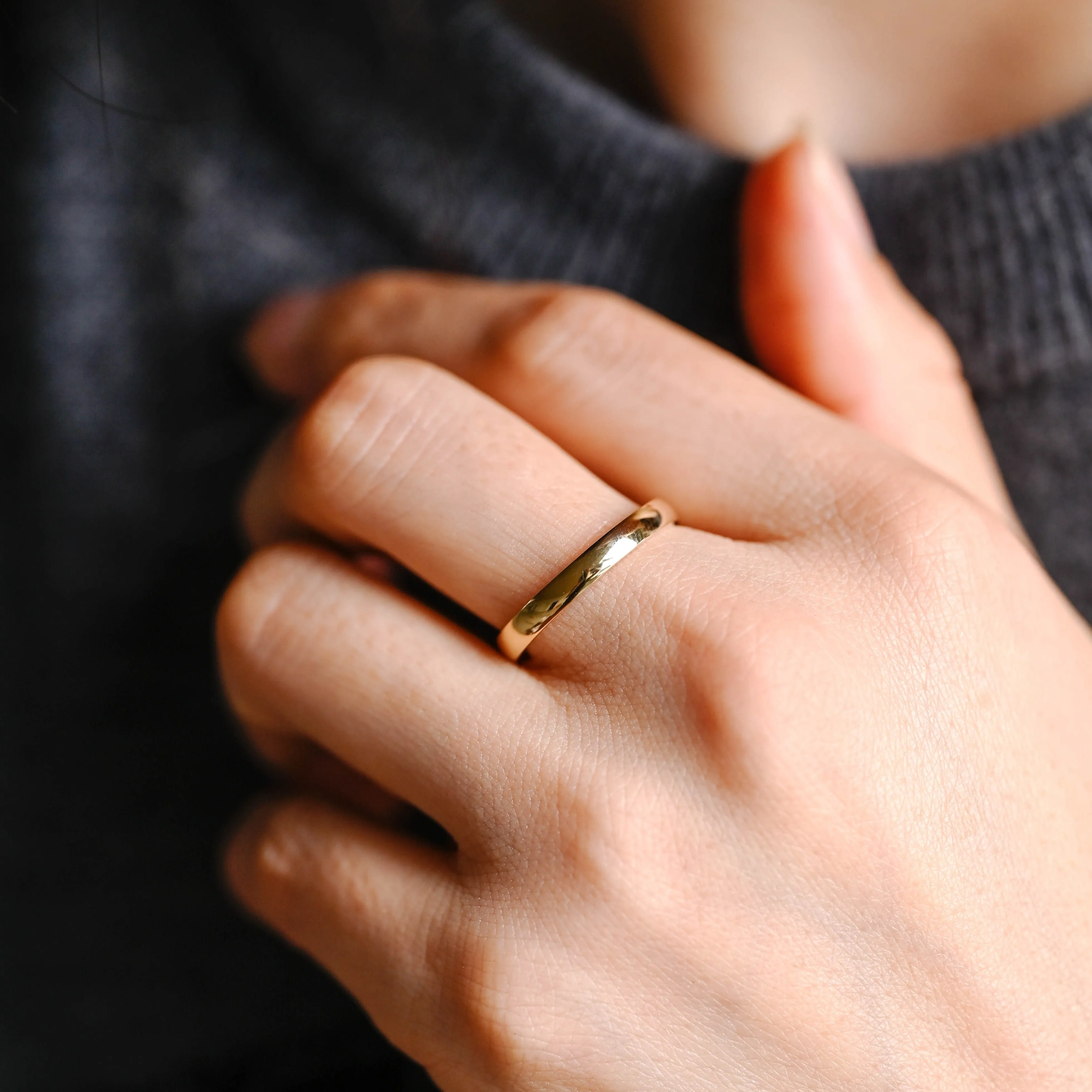 Solid Gold 3mm Plain Wedding Band sold by Causyou product image thumbnail 2