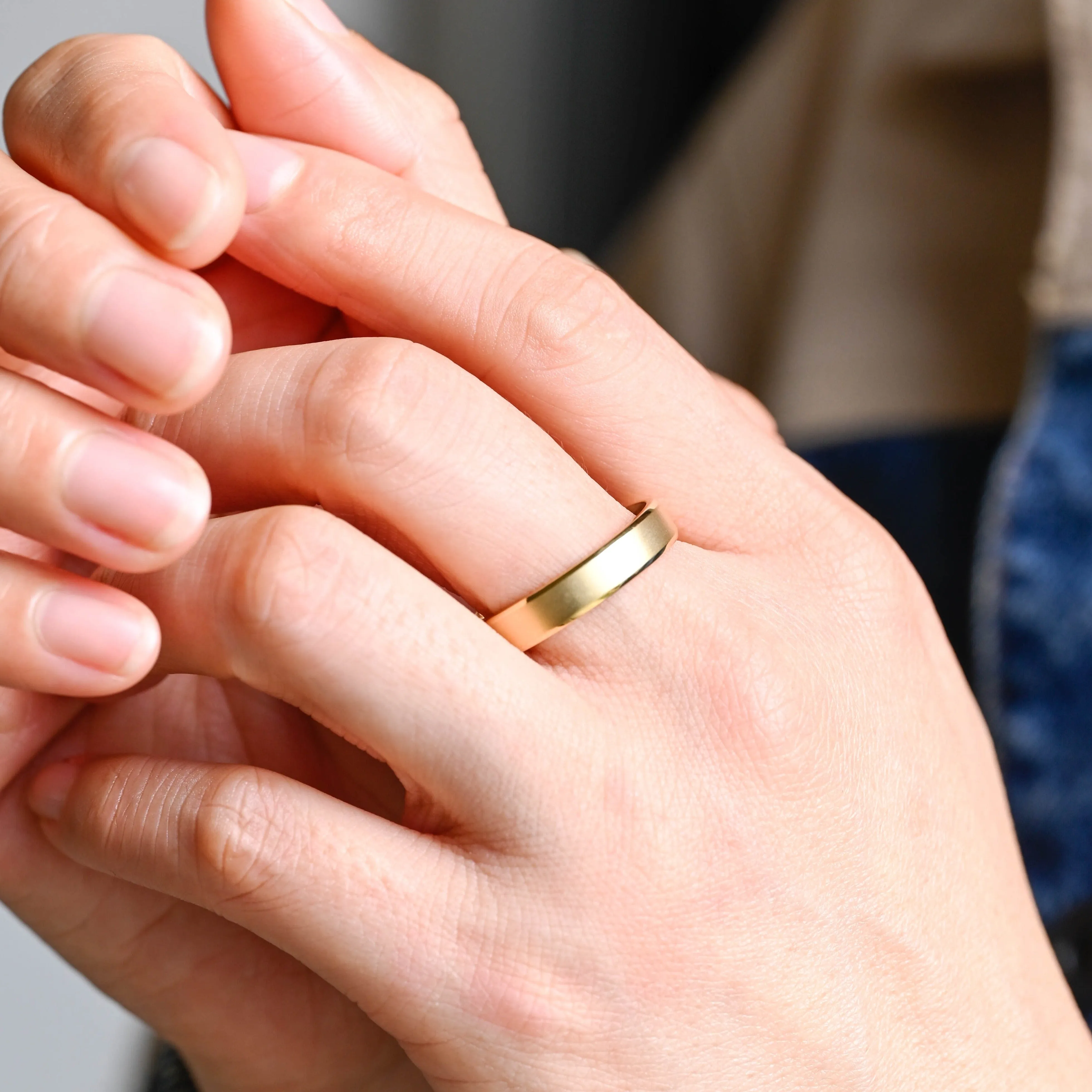 Solid Gold 5mm Width Stacking Wedding Band sold by Causyou product image thumbnail 4