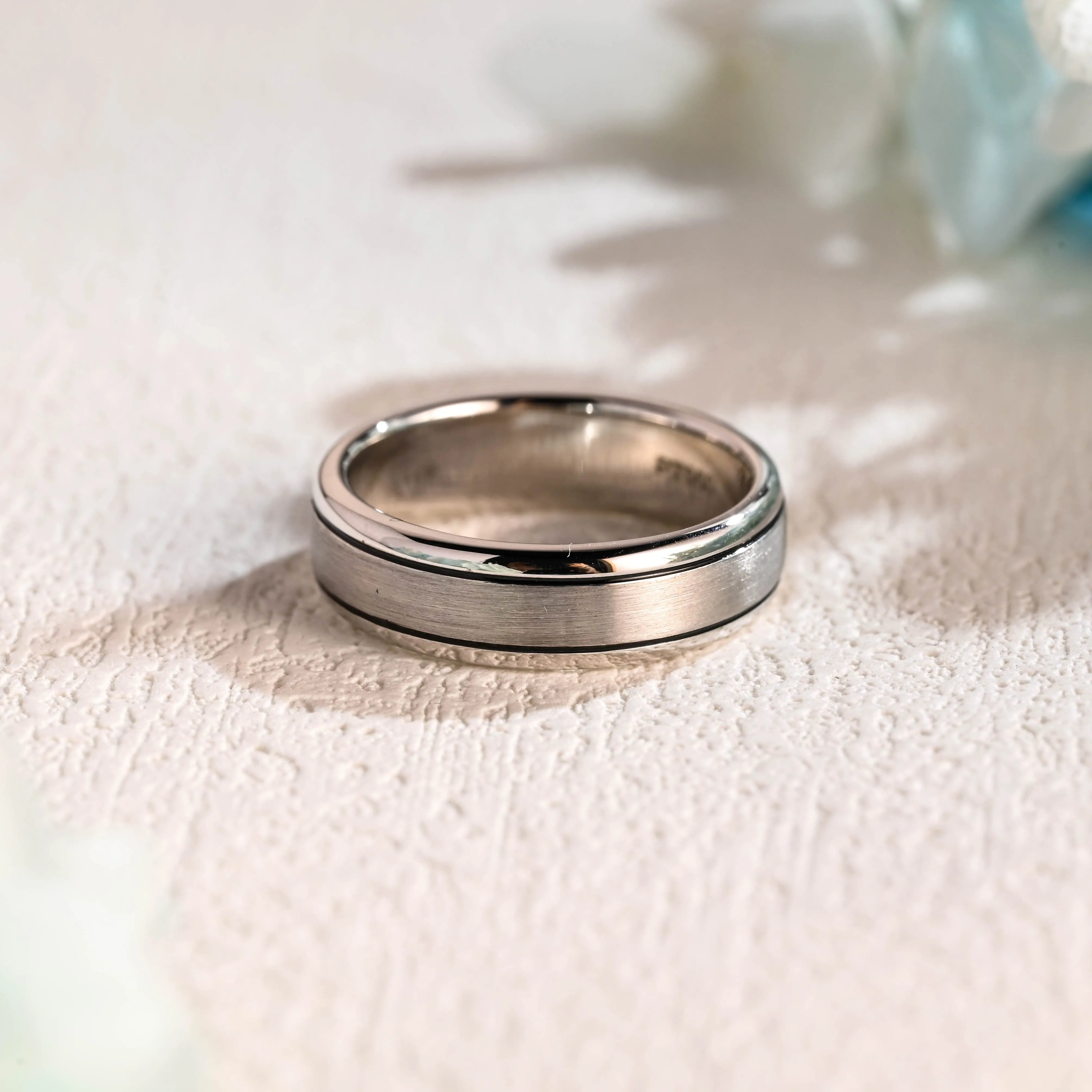 Solid Gold 6mm Width Satin-Finish Wedding Band for Men sold by Causyou