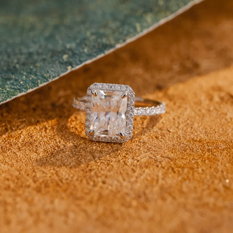 Solid Gold D/VS1 Radiant Cut Lab Grown Diamond Engagement Ring, Promise Ring, Gift for Wife sold by Causyou