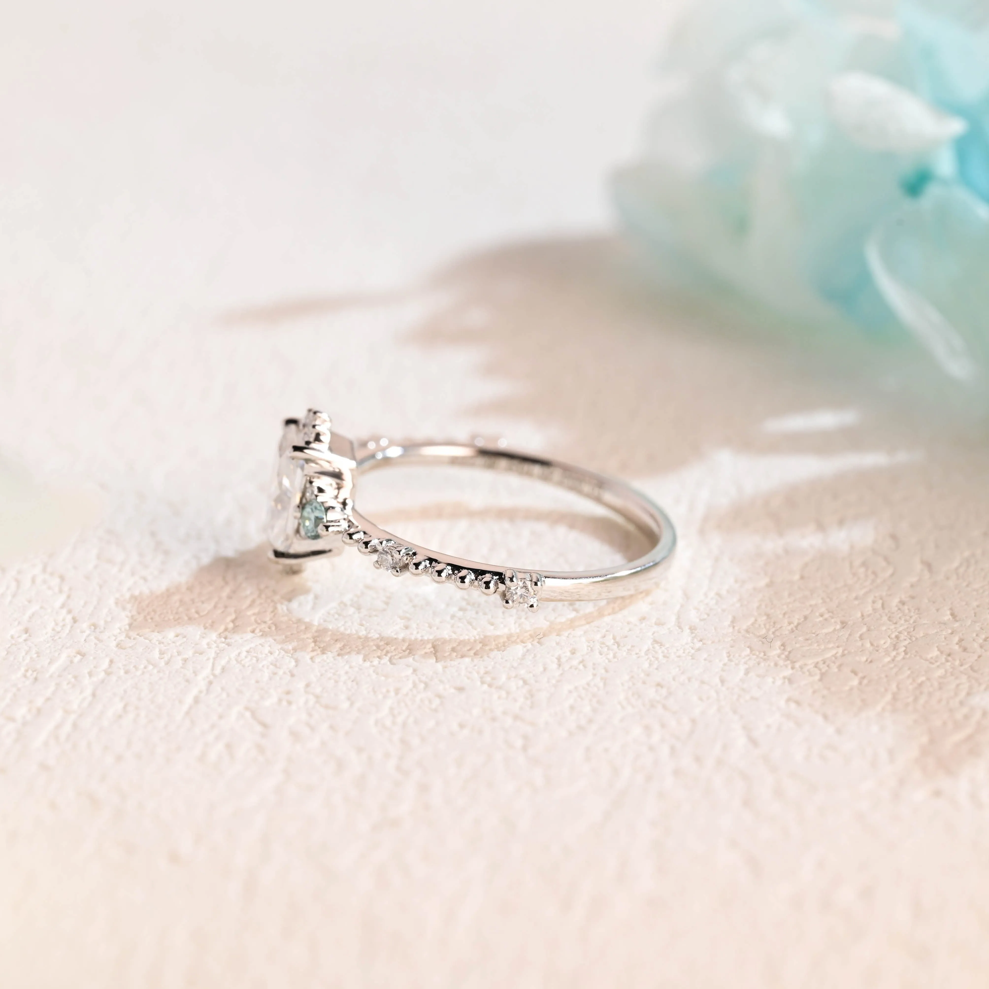Solid Gold Radiant Cut Moissanite Engagement Ring sold by Causyou product image thumbnail 5