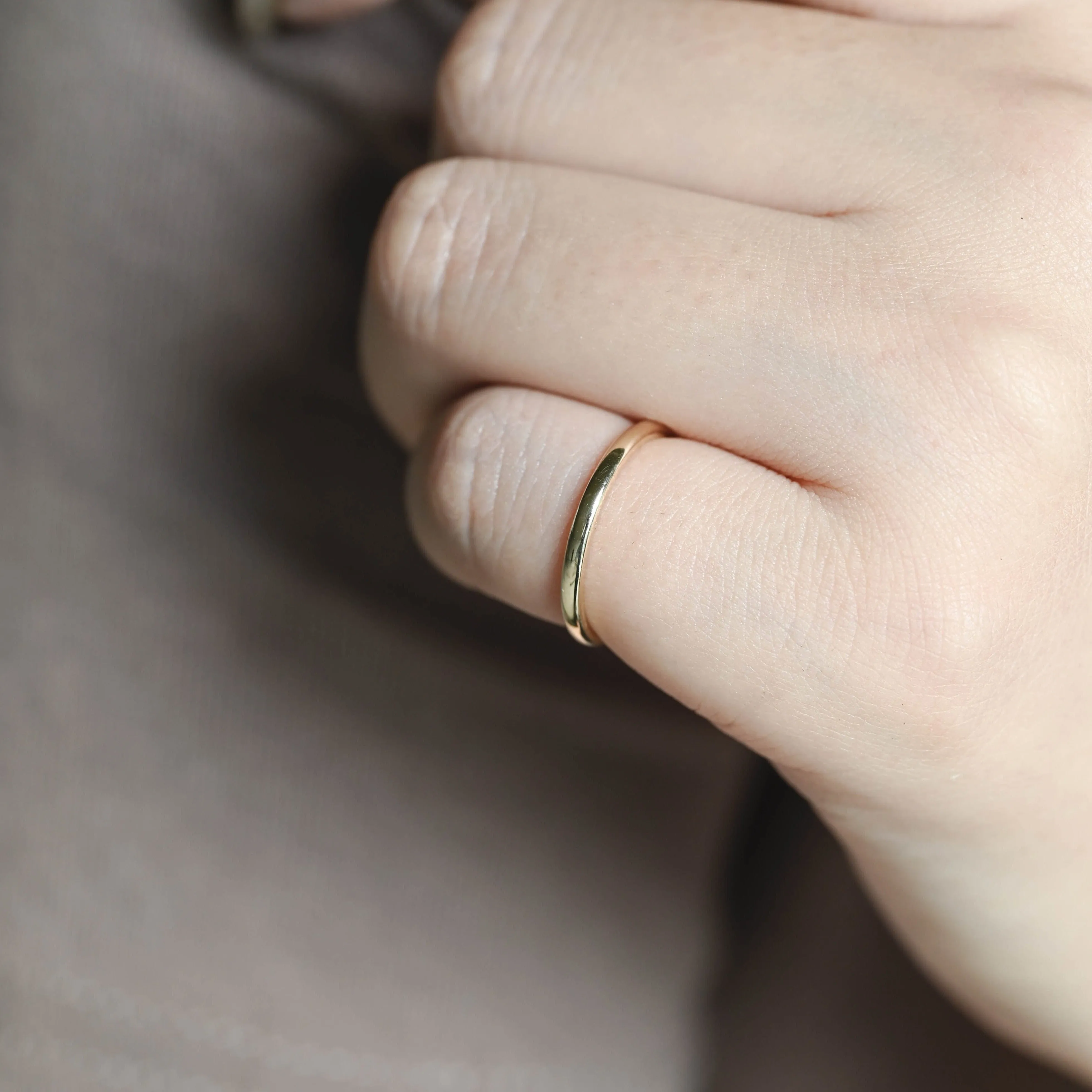 Solid Gold 2mm Round Edge Wedding Band, Plain Band sold by Causyou product image thumbnail 2