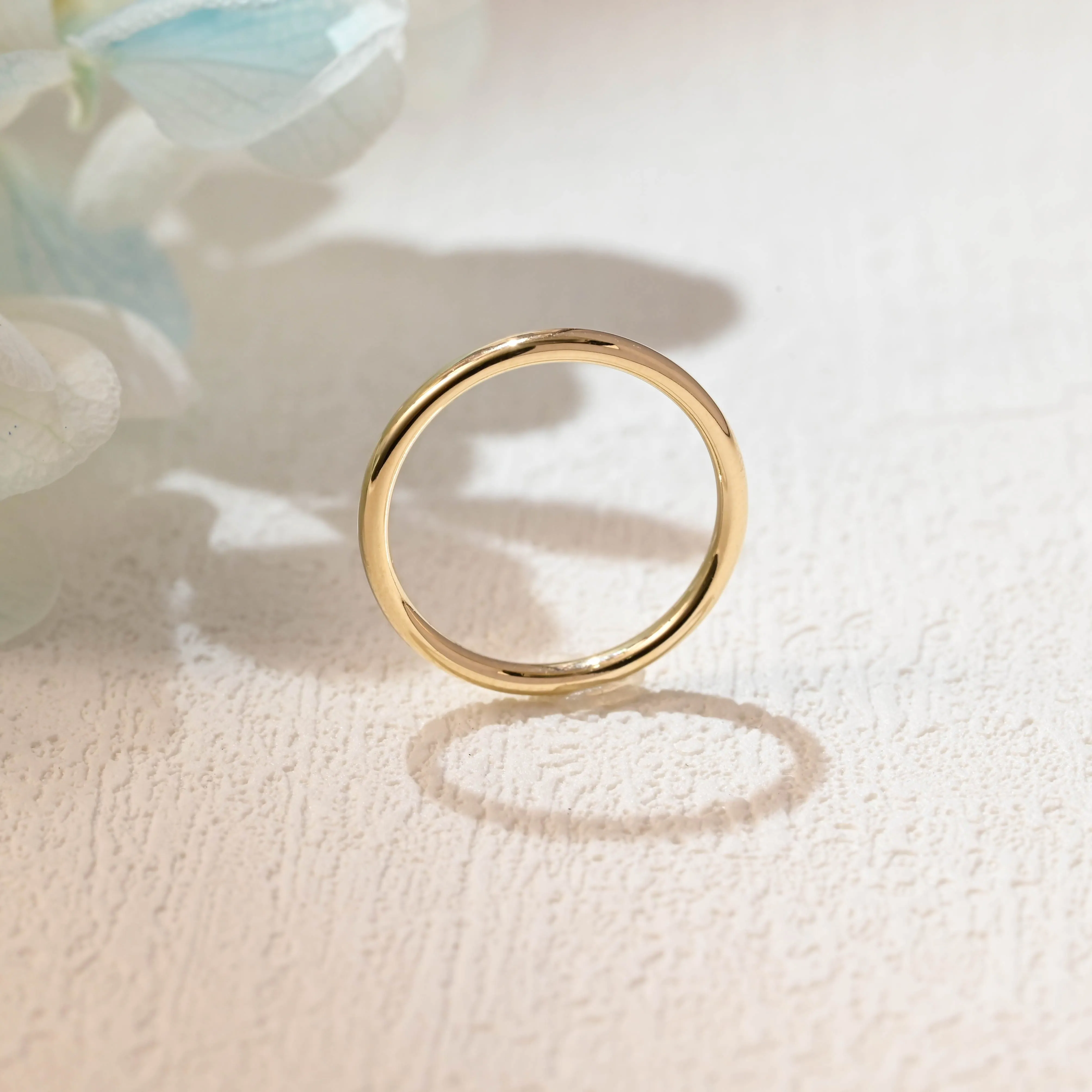 Solid Gold 2mm Round Edge Wedding Band, Plain Band sold by Causyou product image thumbnail 5