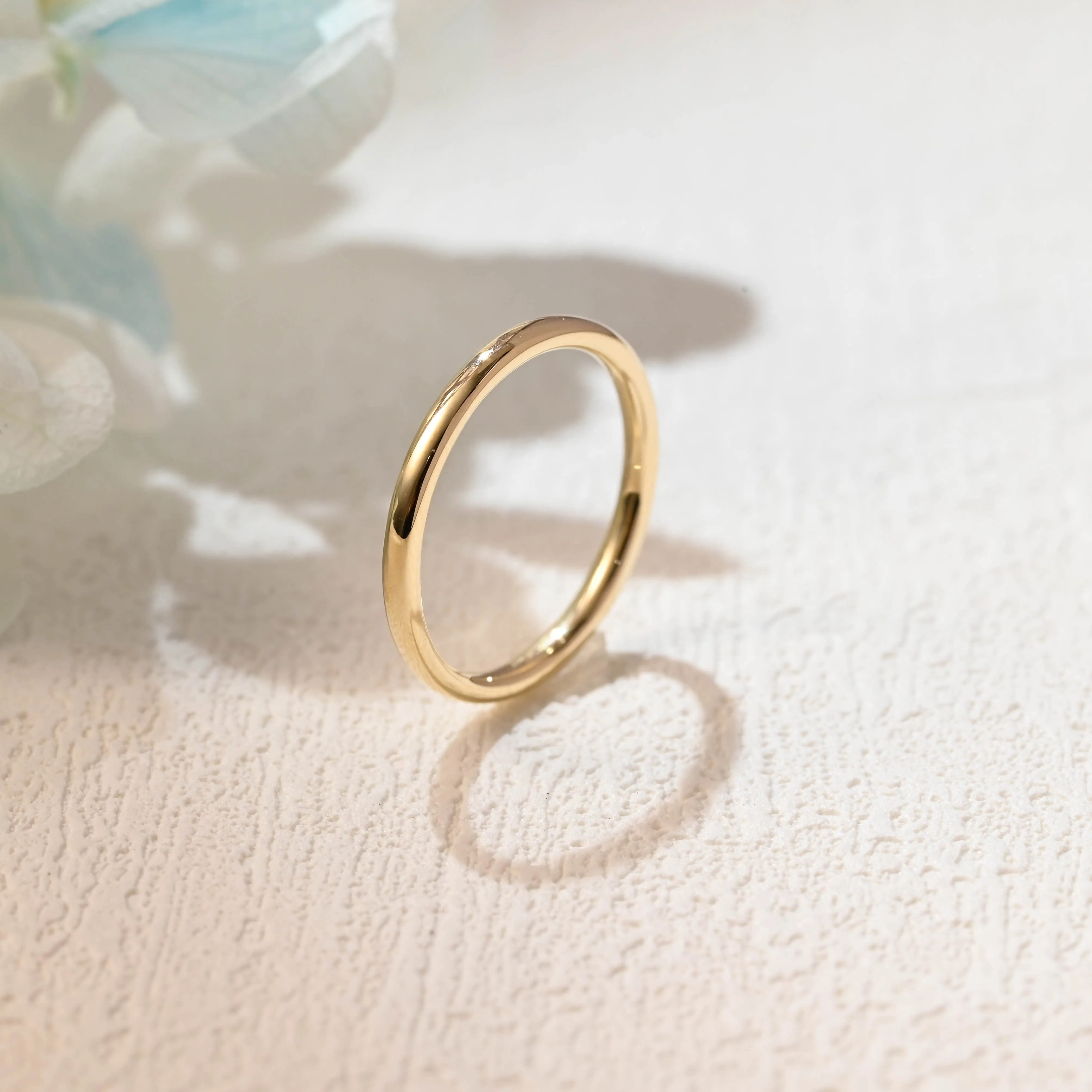 Solid Gold 2mm Round Edge Wedding Band, Plain Band sold by Causyou product image thumbnail 4