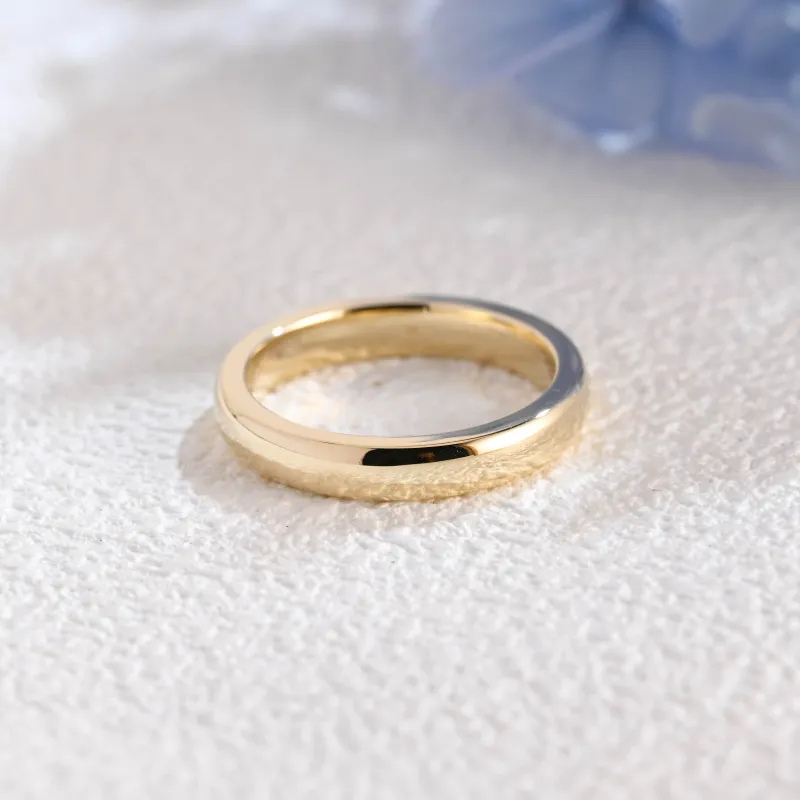 Solid Gold 3.5mm Width Plain Wedding Band made by Causyou