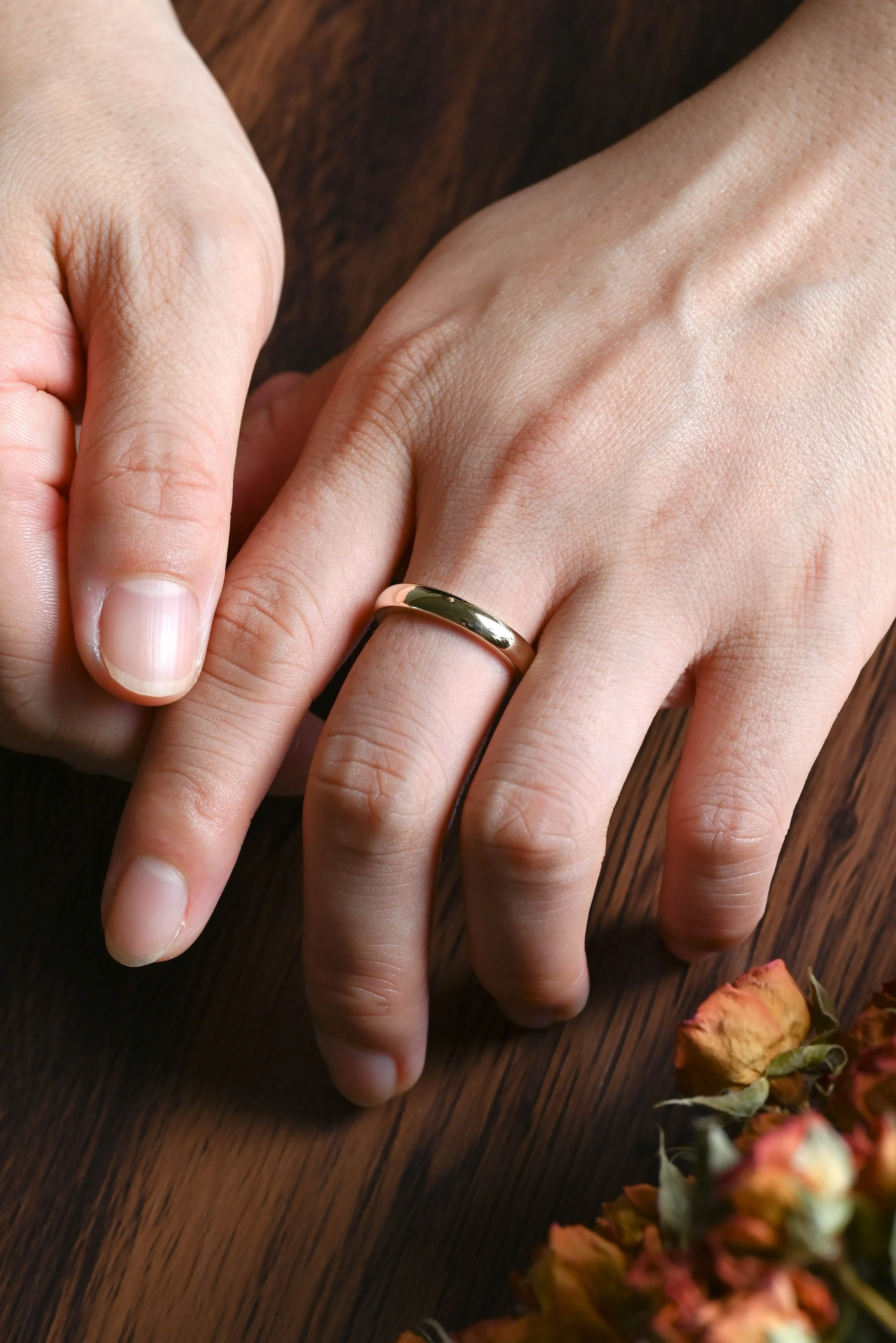 Solid Gold 3.5mm Width Plain Wedding Band sold by Causyou product image thumbnail 2
