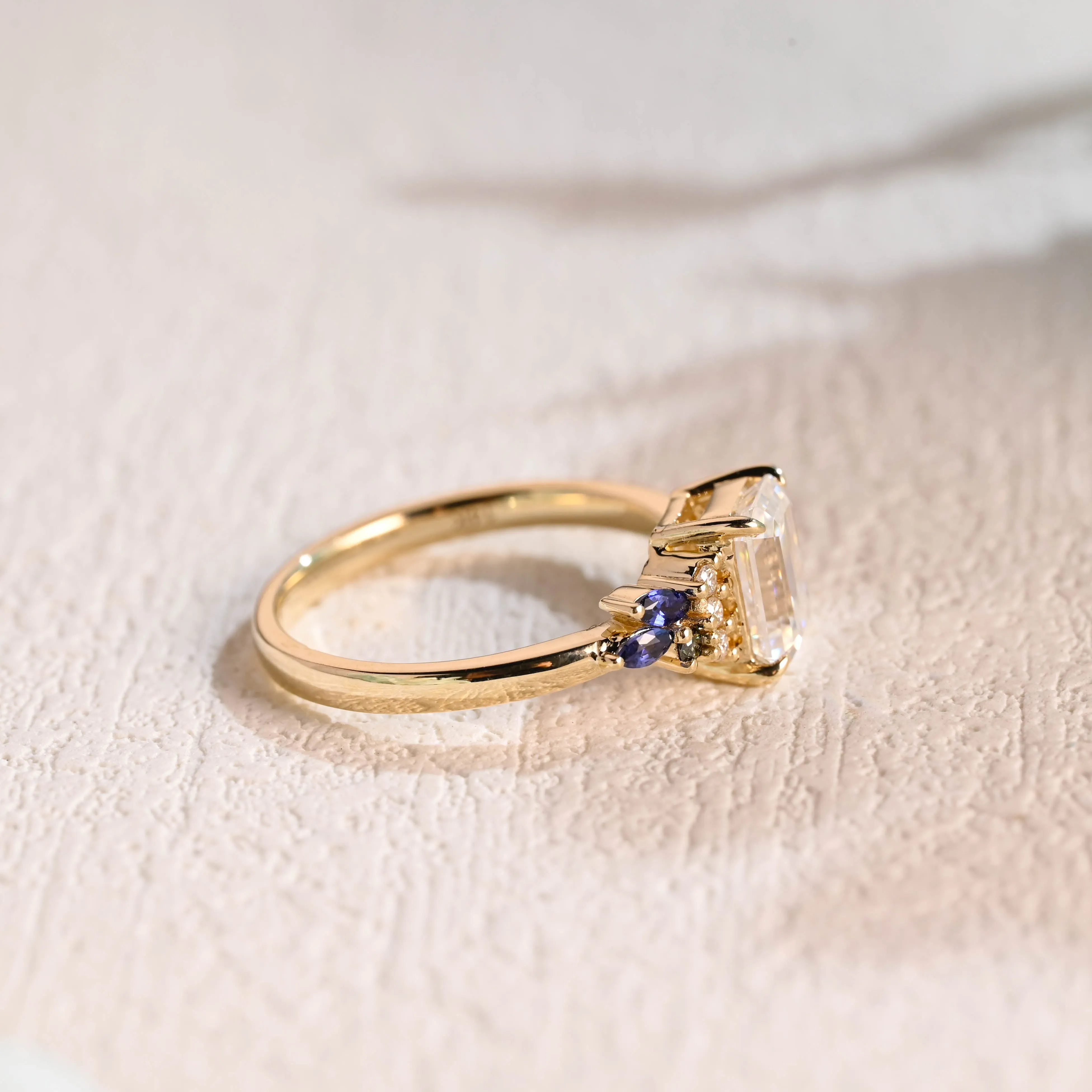 Solid Gold Emerald Cut Moissanite Engagement Ring, Promise Ring, Proposal Ring, Gift for Woman, Wife sold by Causyou product image thumbnail 5