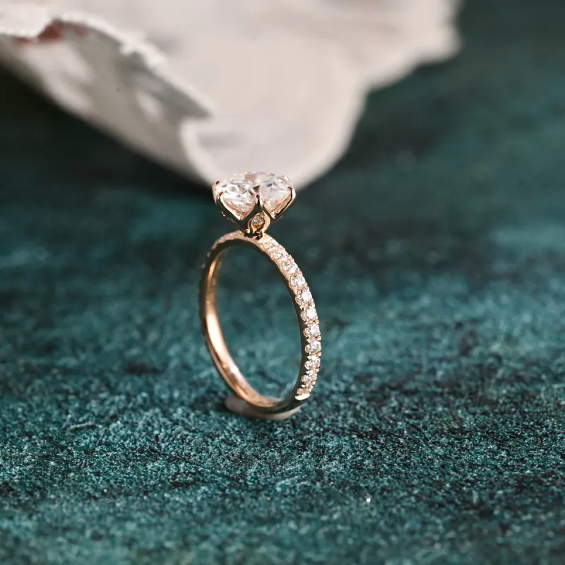 CausYou Solid Gold D/VS1 Tulip Setting Round Cut Diamond Ring, Lab Grown Diamond Engagement Ring sold by Causyou