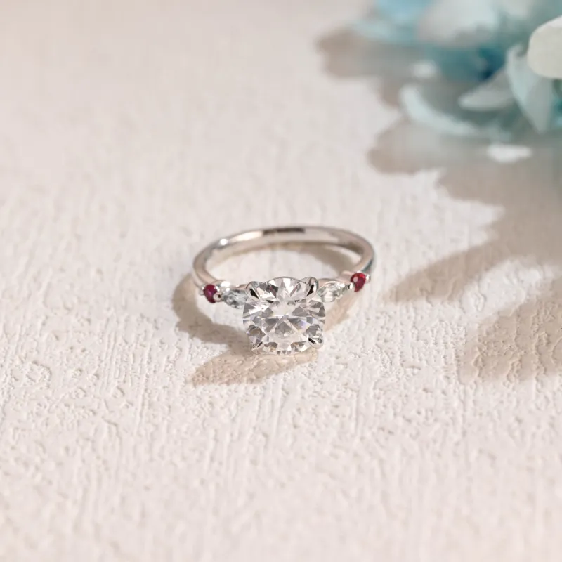 Solid Gold Round Cut Moissanite Engagement Ring, Promise Ring, Proposal Ring, Gift for Women Wife made by Causyou