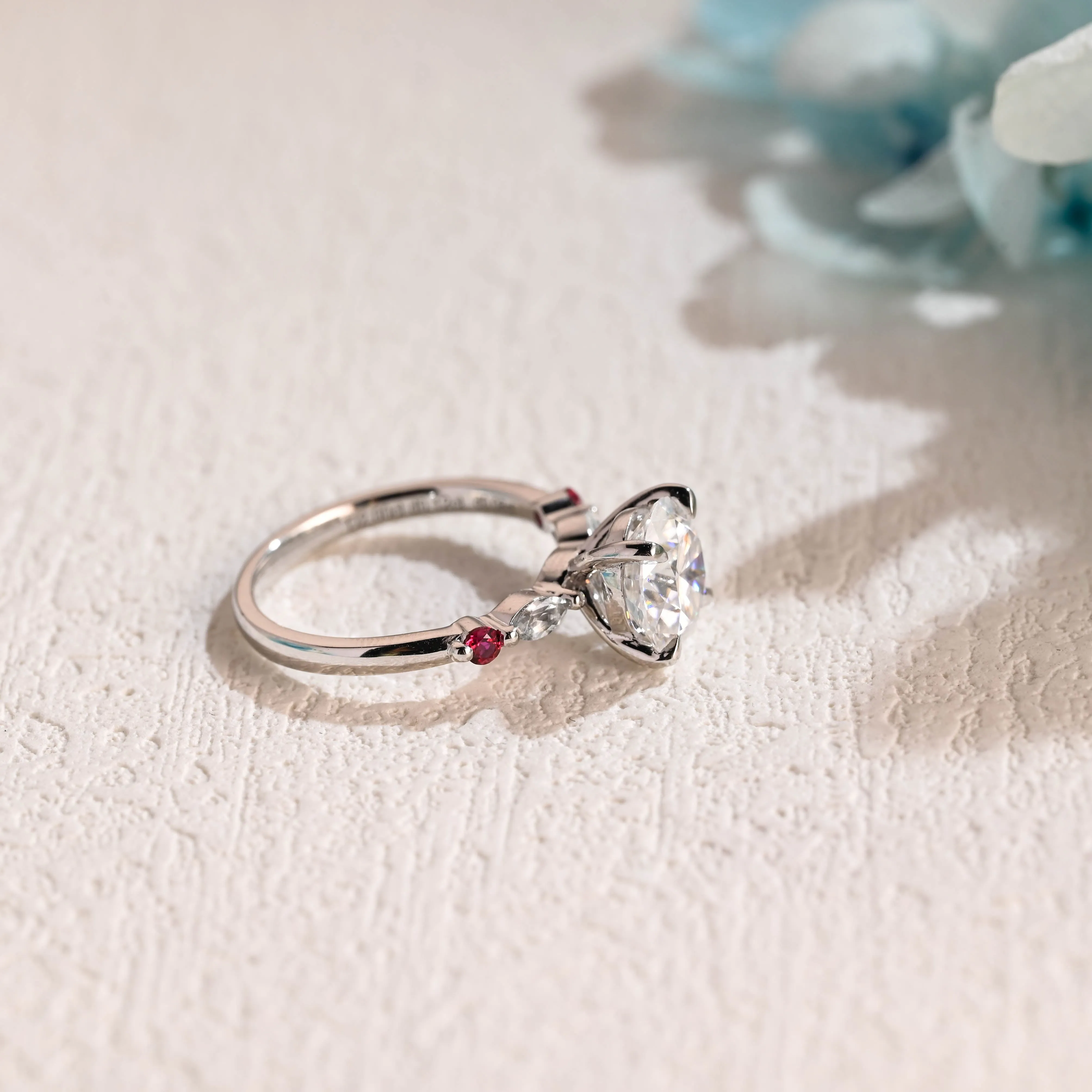 Solid Gold Round Cut Moissanite Engagement Ring, Promise Ring, Proposal Ring, Gift for Women Wife sold by Causyou product image thumbnail 5