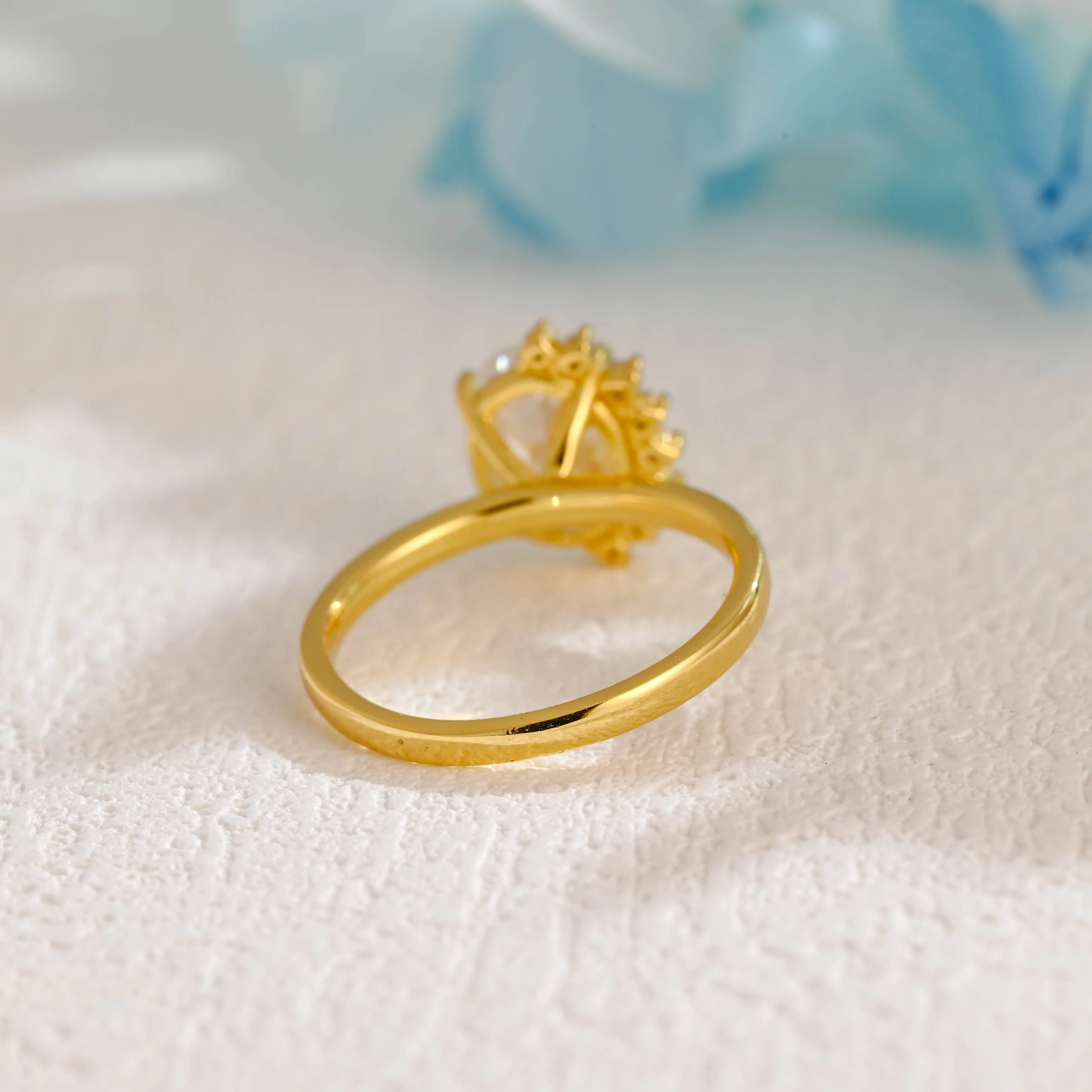 Solid Gold Oval Cut Moissanite Engagement Ring, Promise Ring, Proposal Ring, Gift for Women Wife sold by Causyou product image thumbnail 4