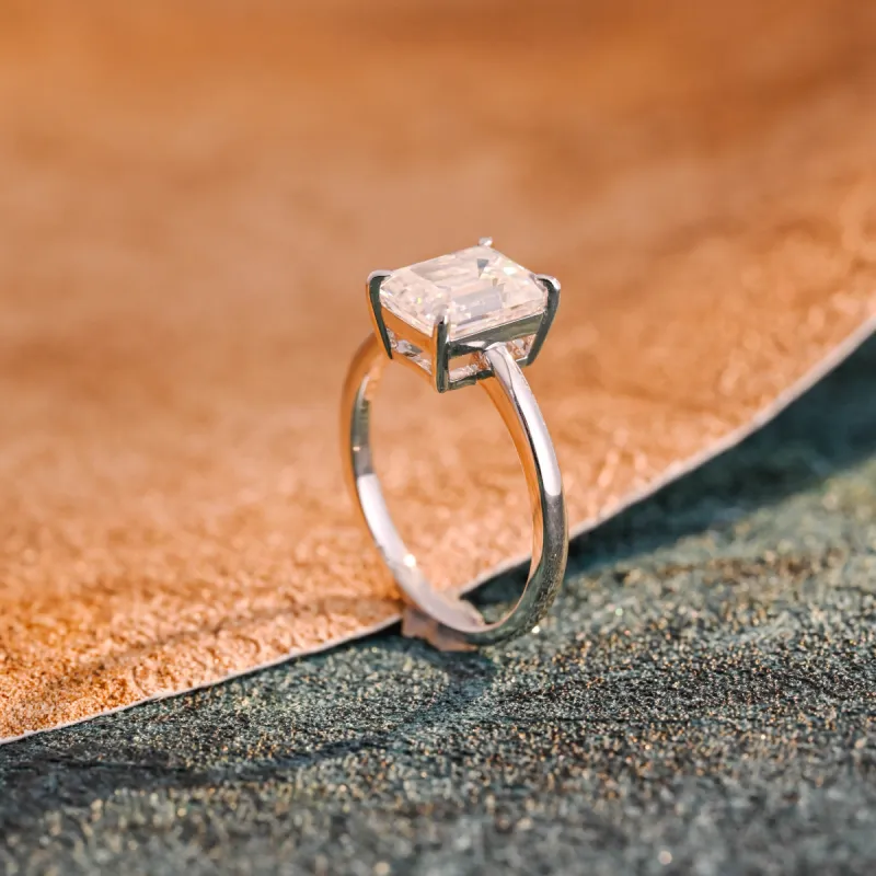 CausYou Solid Gold D/VS1 Emerald Cut Lab Grown Diamond Engagement Ring, Solitaire Wedding Bridal Ring sold by Causyou