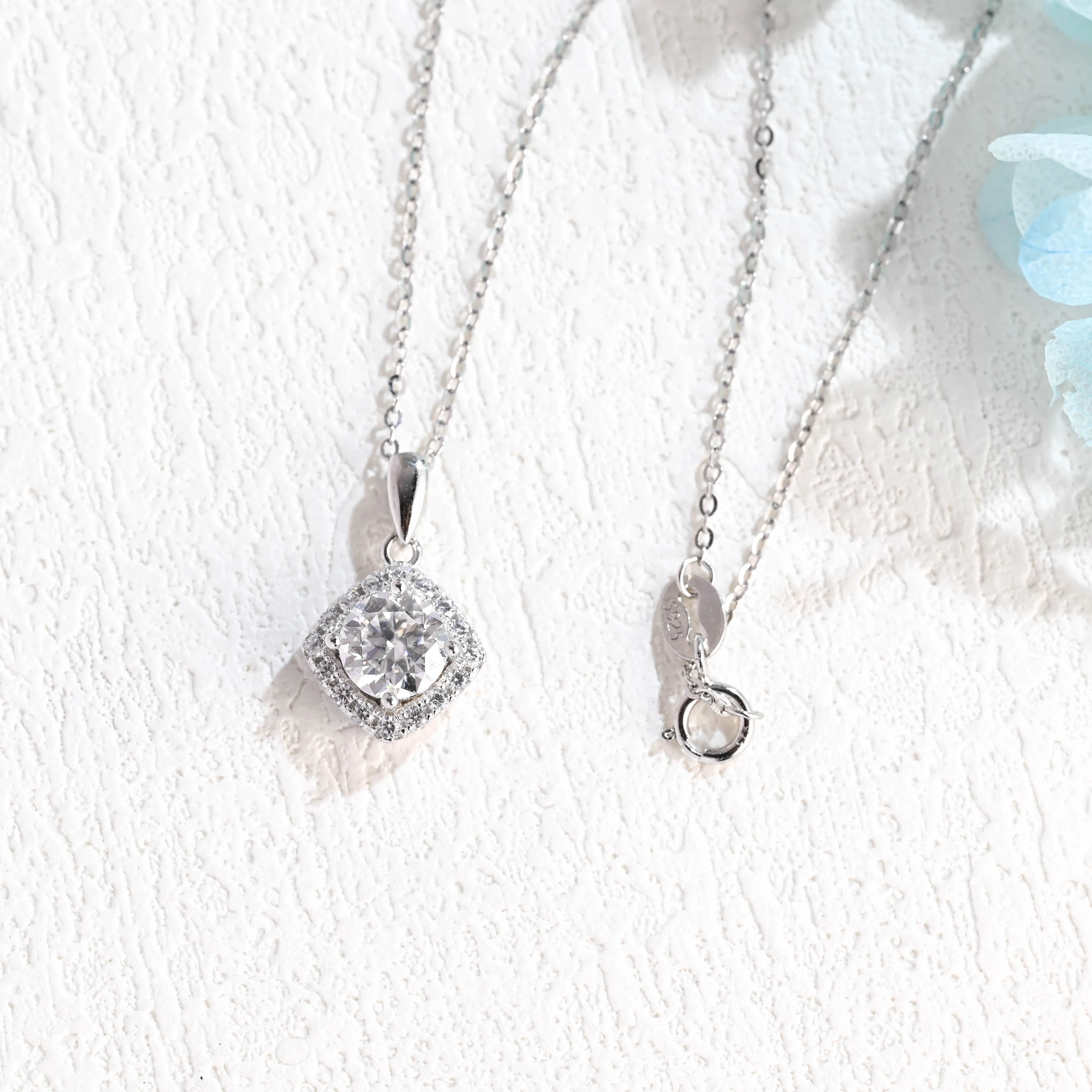 Solid Gold Round Cut Moissanite Pendant, Vintage Style Wedding Necklace, Gift for Women sold by Causyou