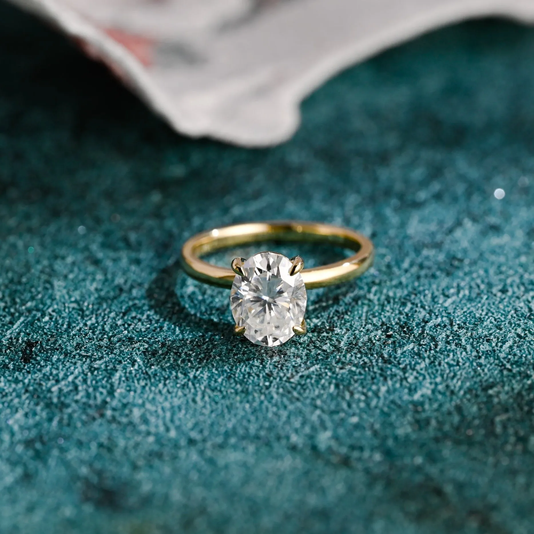 CausYou Solid Gold D/VS1 Oval Cut Lab Grown Diamond Engagement Ring, Solitaire Wedding Bridal Ring sold by Causyou