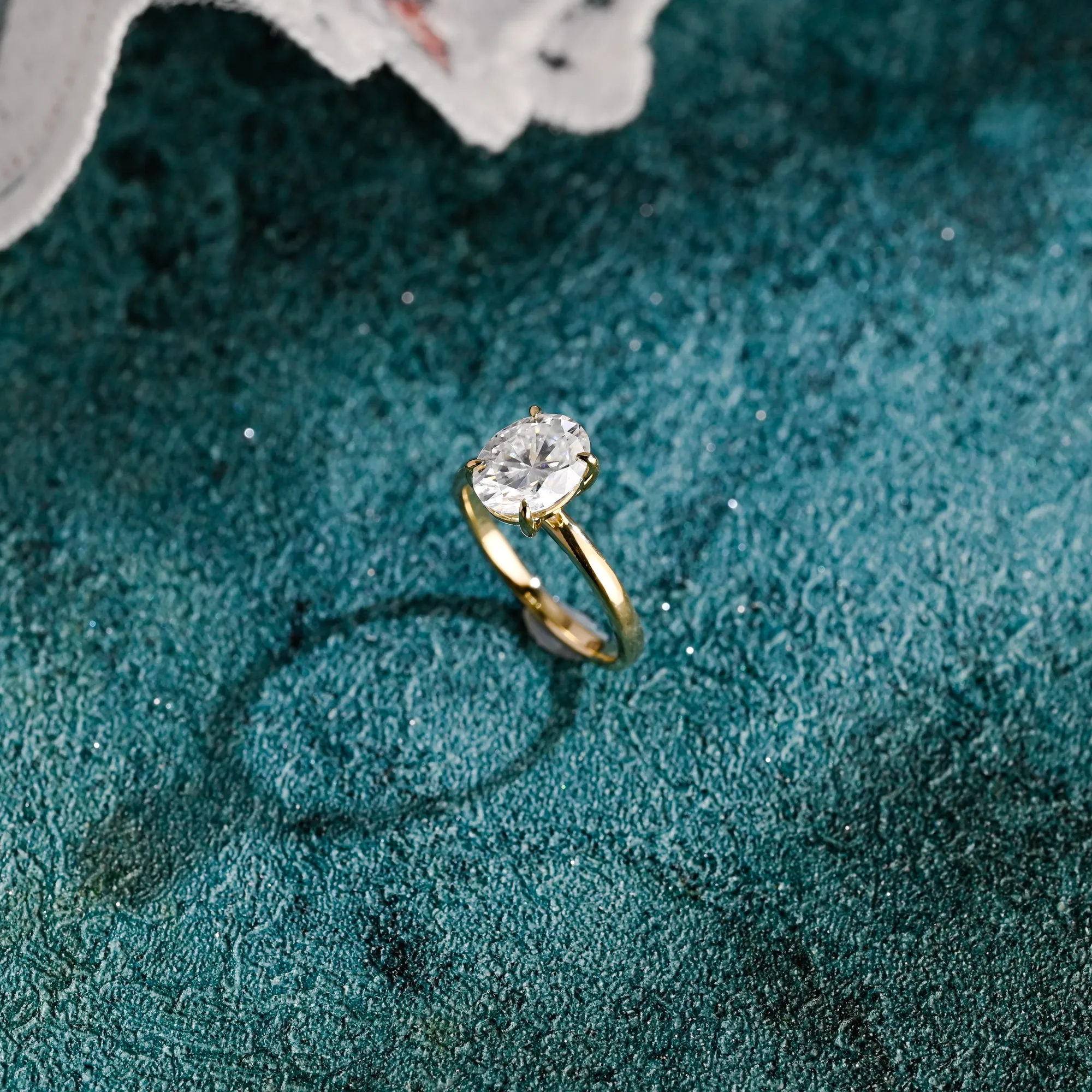 CausYou Solid Gold D/VS1 Oval Cut Lab Grown Diamond Engagement Ring, Solitaire Wedding Bridal Ring sold by Causyou product image thumbnail 5